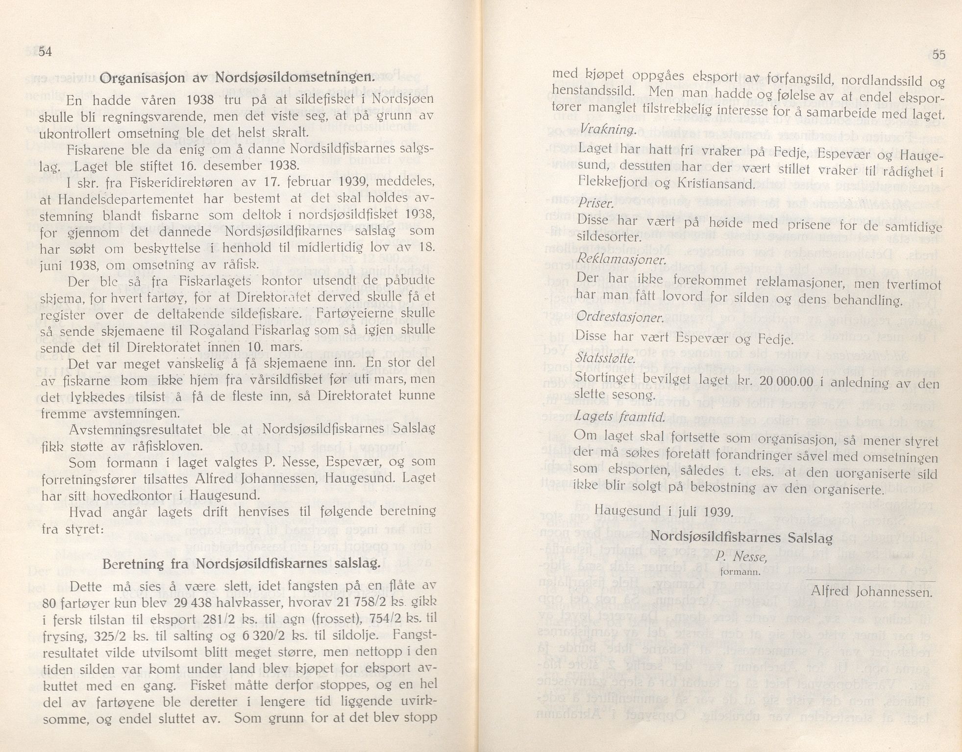 Rogaland fylkeskommune - Fylkesrådmannen , IKAR/A-900/A/Aa/Aaa/L0059: Møtebok , 1940, p. 54-55