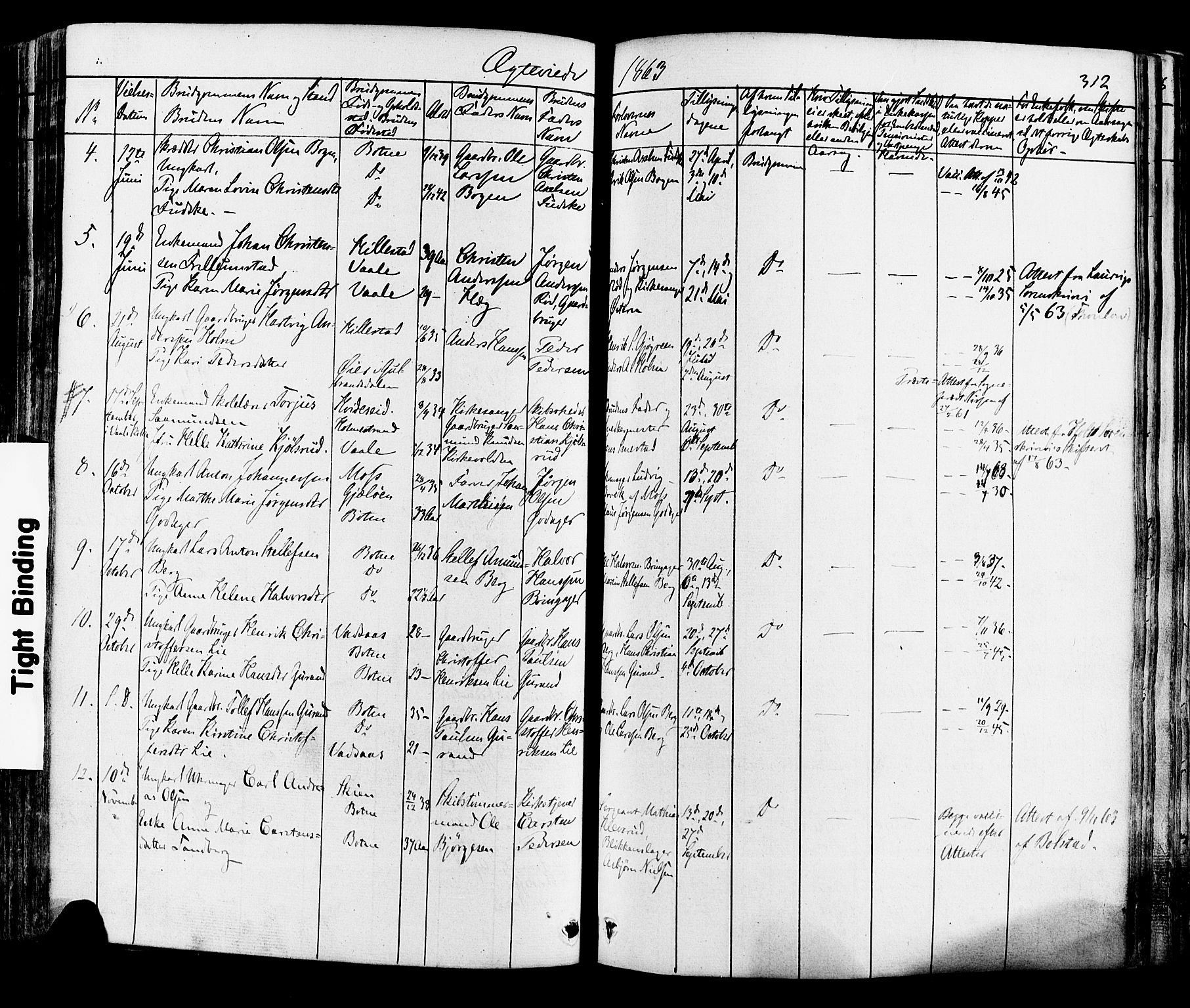 Botne kirkebøker, SAKO/A-340/F/Fa/L0006: Parish register (official) no. I 6, 1836-1877, p. 312