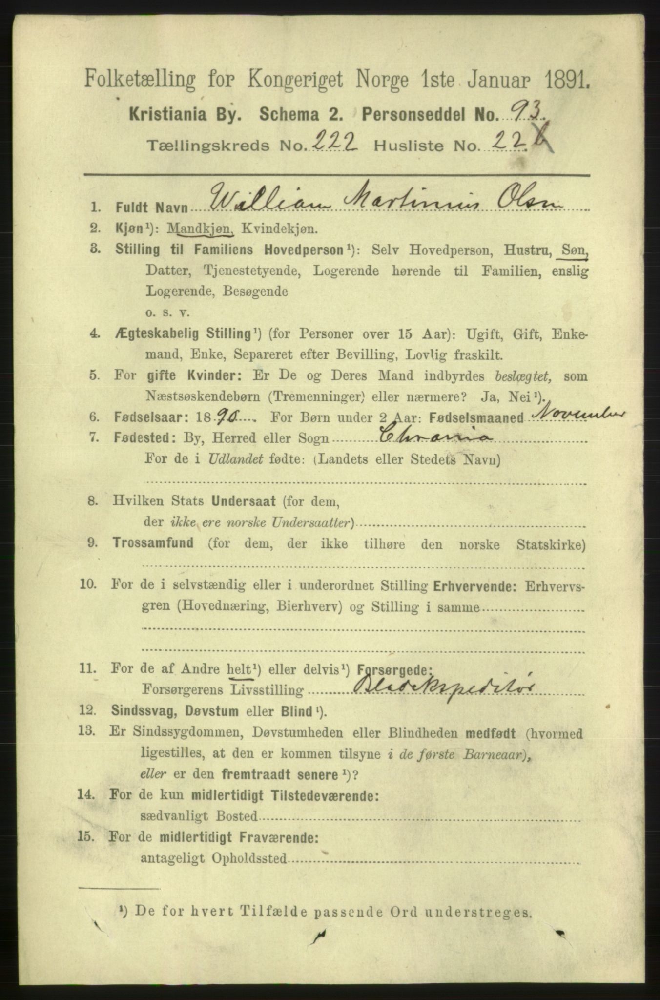 RA, 1891 census for 0301 Kristiania, 1891, p. 134157