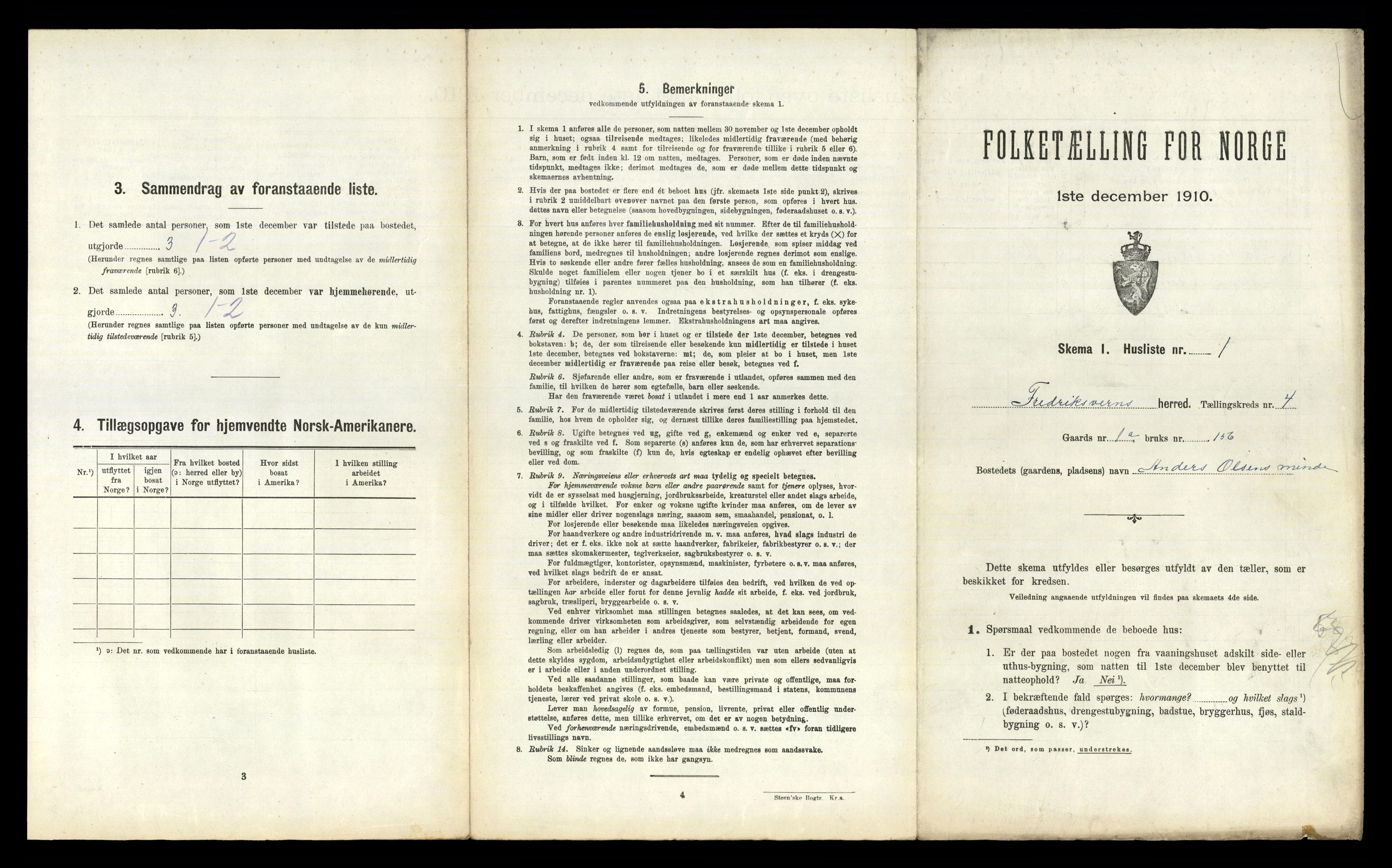 RA, 1910 census for Fredriksvern, 1910, p. 282