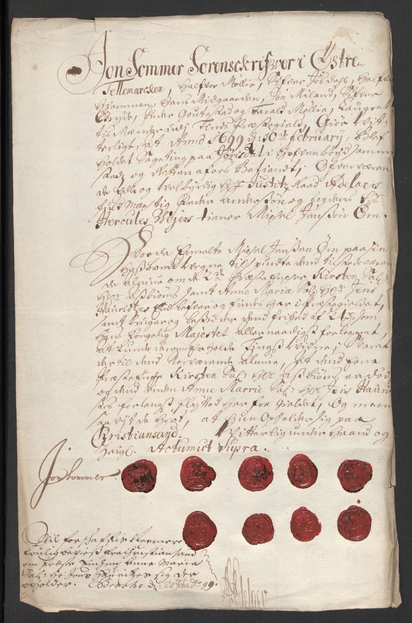 Rentekammeret inntil 1814, Reviderte regnskaper, Fogderegnskap, AV/RA-EA-4092/R36/L2099: Fogderegnskap Øvre og Nedre Telemark og Bamble, 1698, p. 204