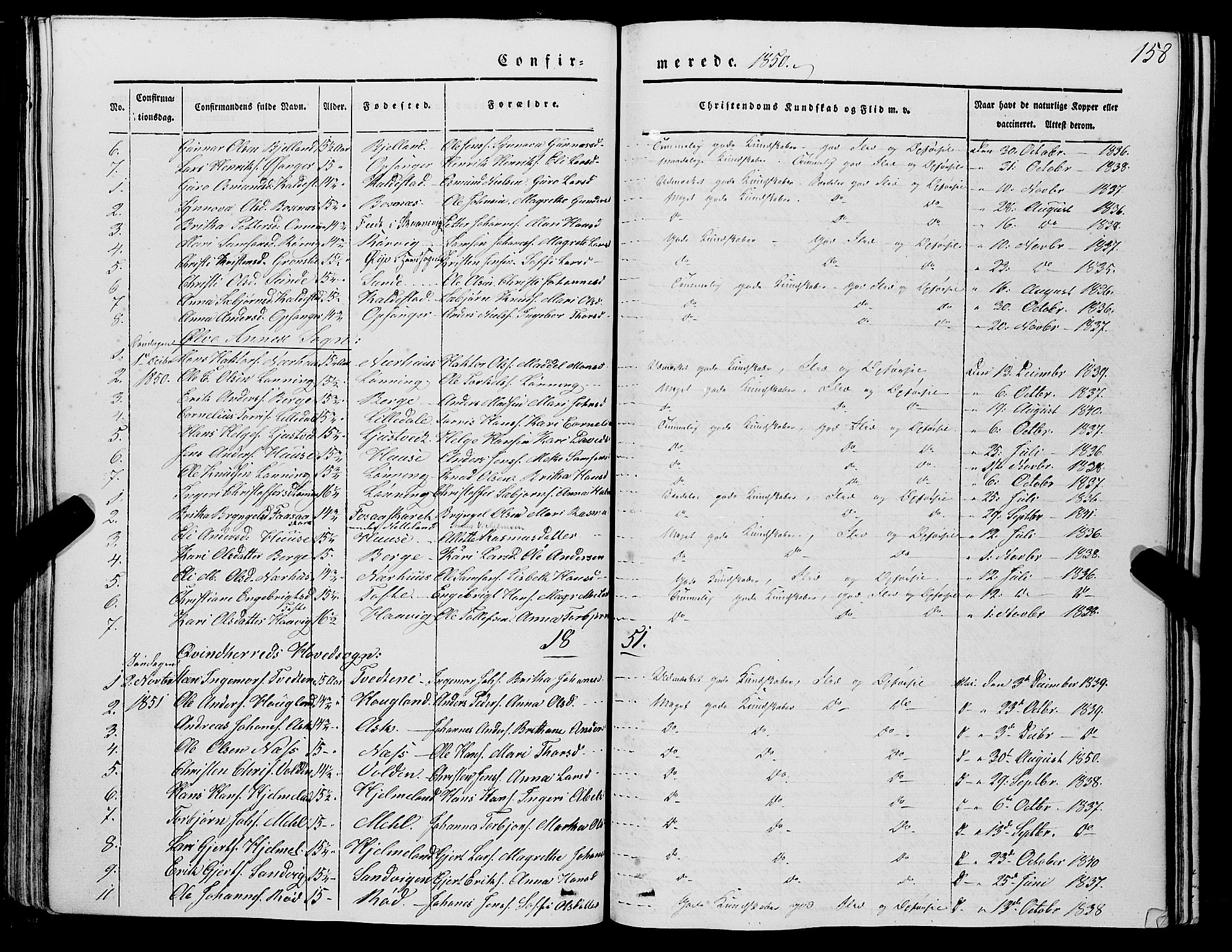 Kvinnherad sokneprestembete, SAB/A-76401/H/Haa: Parish register (official) no. A 7, 1843-1853, p. 158