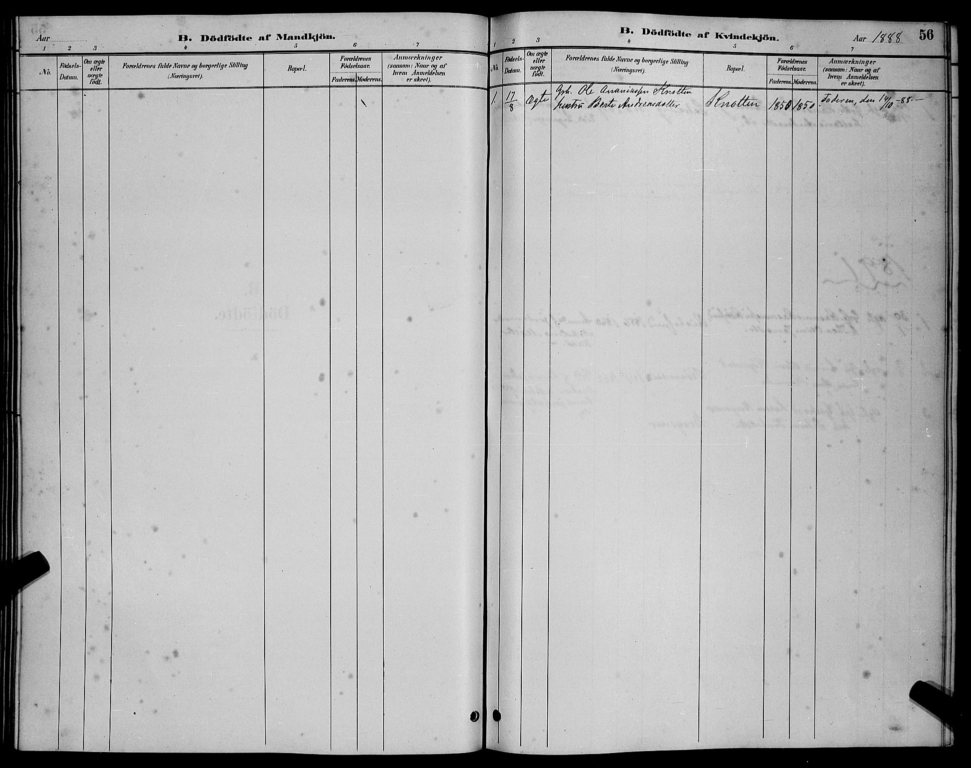 Ministerialprotokoller, klokkerbøker og fødselsregistre - Møre og Romsdal, SAT/A-1454/503/L0048: Parish register (copy) no. 503C03, 1885-1893, p. 56