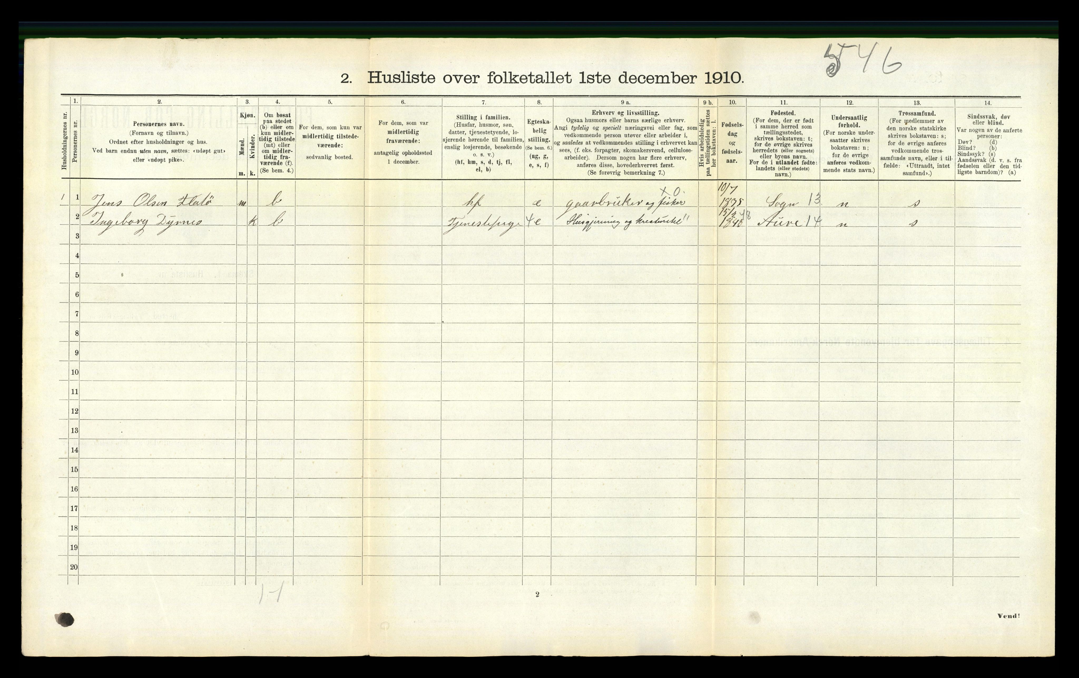 RA, 1910 census for Edøy, 1910, p. 233