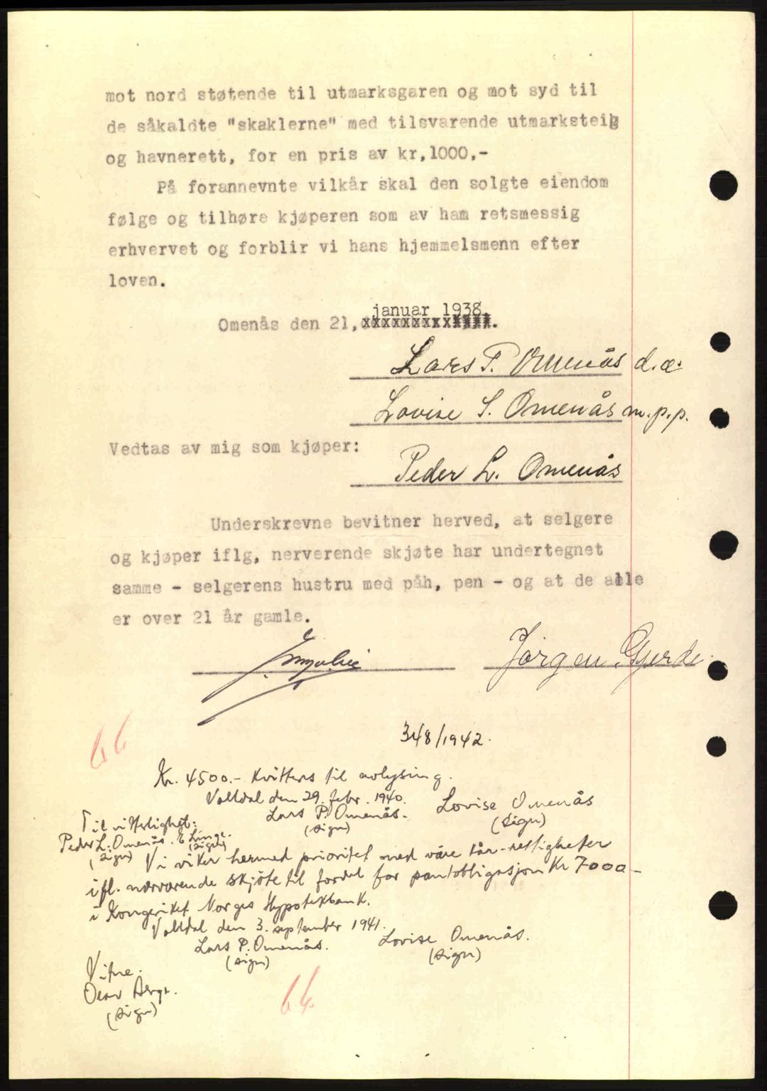 Nordre Sunnmøre sorenskriveri, AV/SAT-A-0006/1/2/2C/2Ca: Mortgage book no. A4, 1937-1938, Diary no: : 232/1938