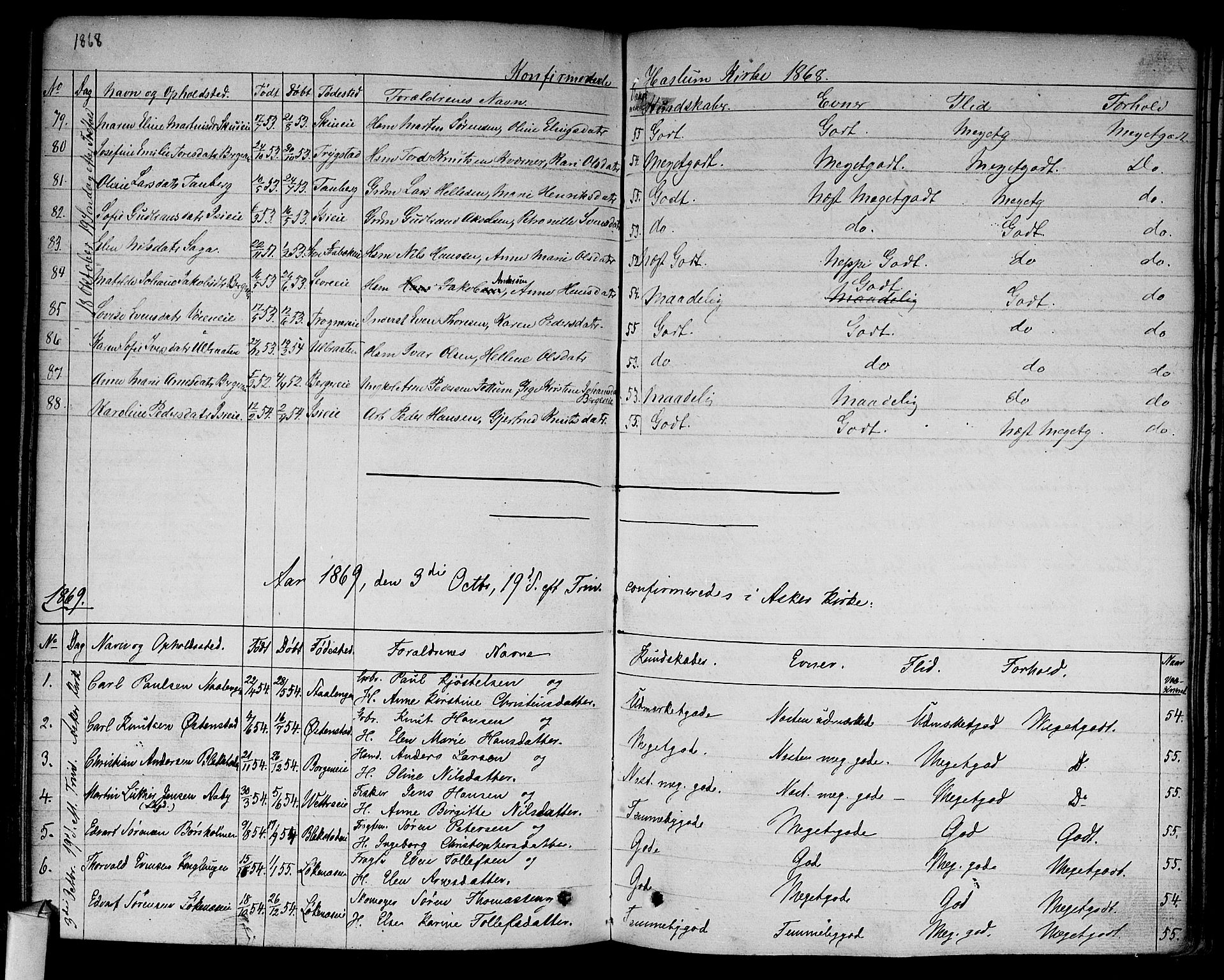 Asker prestekontor Kirkebøker, SAO/A-10256a/F/Fa/L0009: Parish register (official) no. I 9, 1825-1878, p. 257