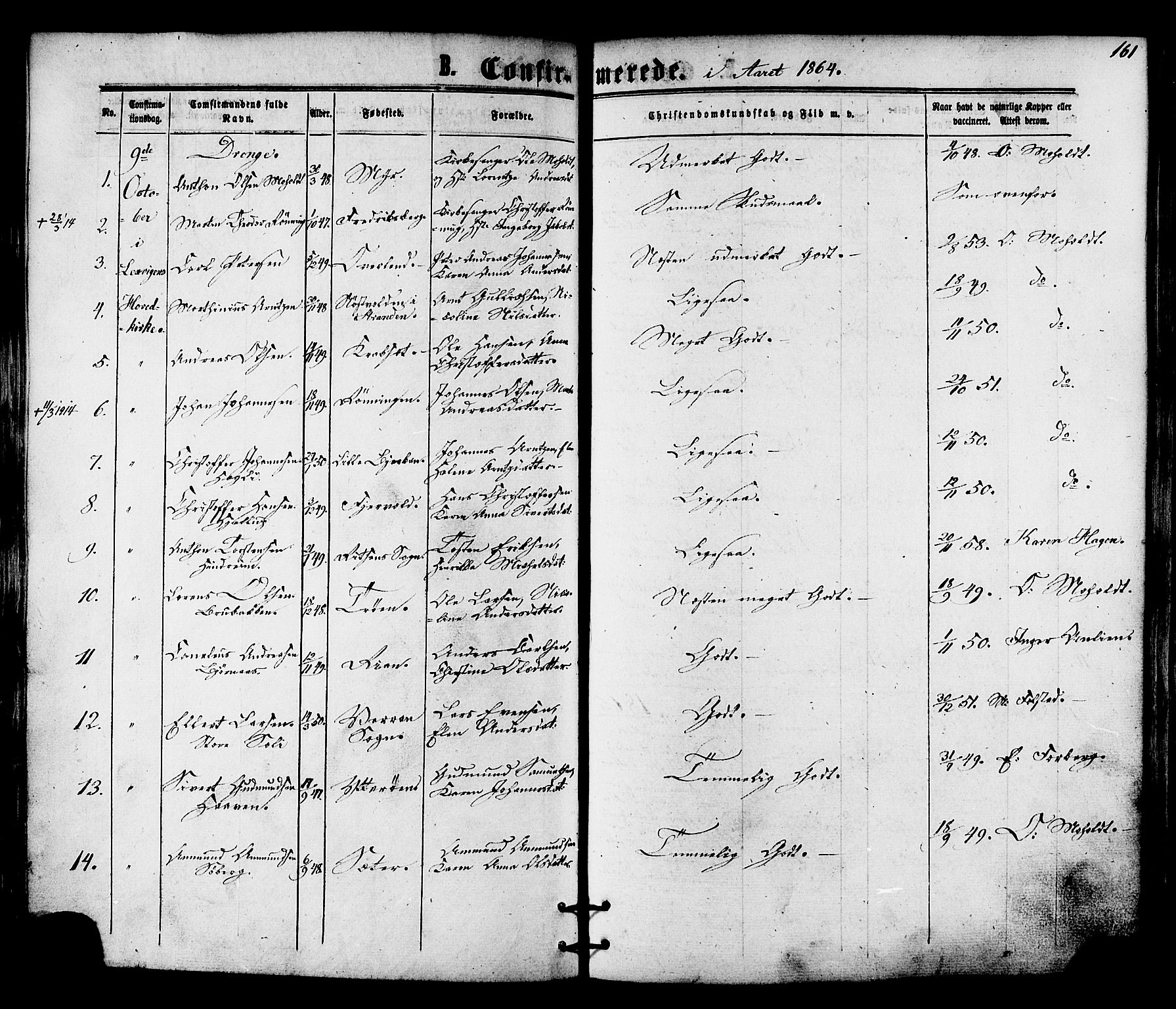 Ministerialprotokoller, klokkerbøker og fødselsregistre - Nord-Trøndelag, SAT/A-1458/701/L0009: Parish register (official) no. 701A09 /1, 1864-1882, p. 161