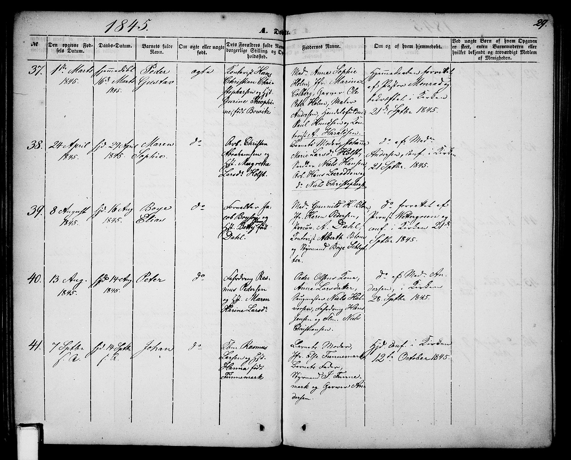 Skien kirkebøker, AV/SAKO-A-302/G/Ga/L0004: Parish register (copy) no. 4, 1843-1867, p. 29