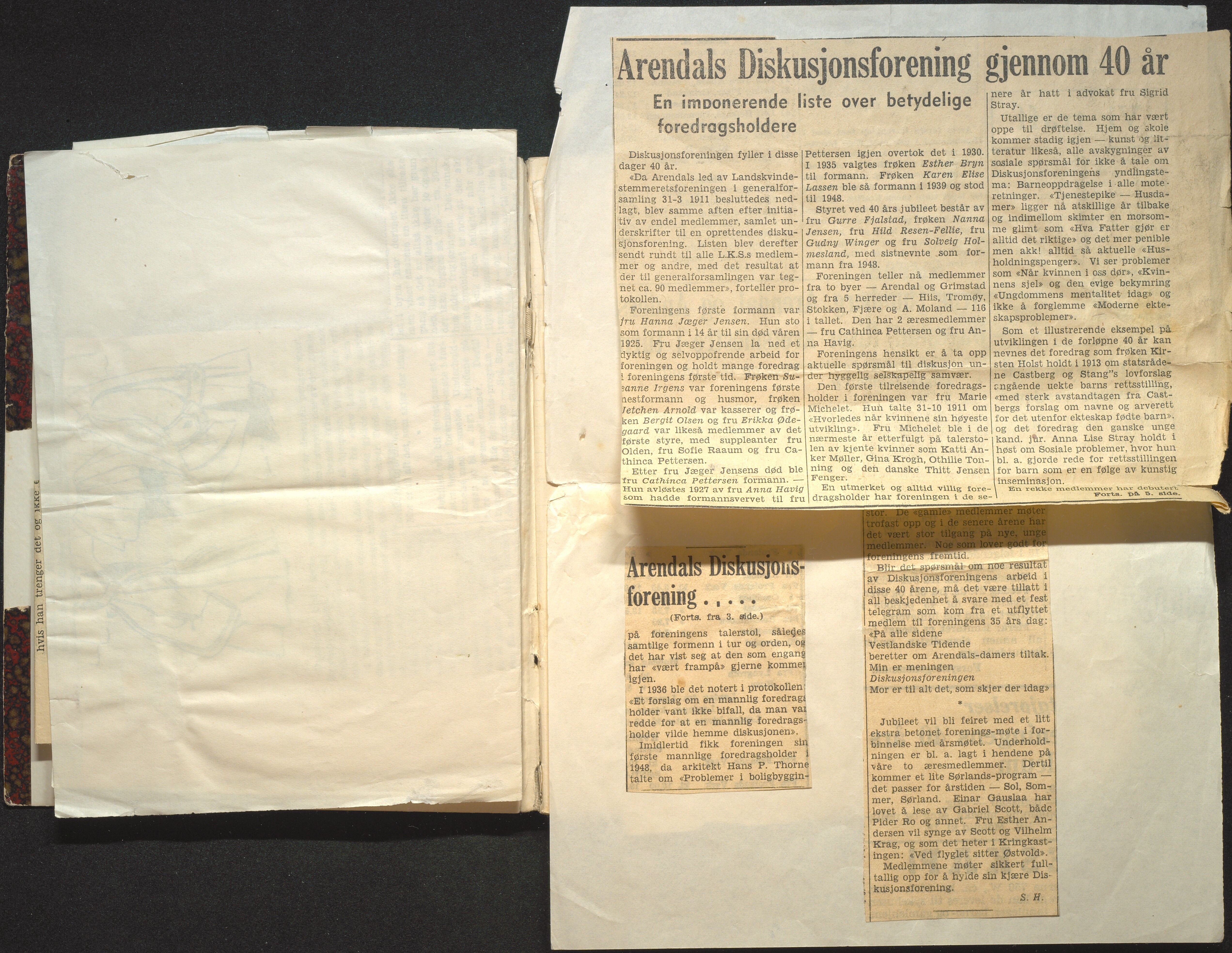 Samling av foreningsarkiv. A-Å, AAKS/PA-1059/F/L0009a: Foreninger, Arendal, 1911-1970