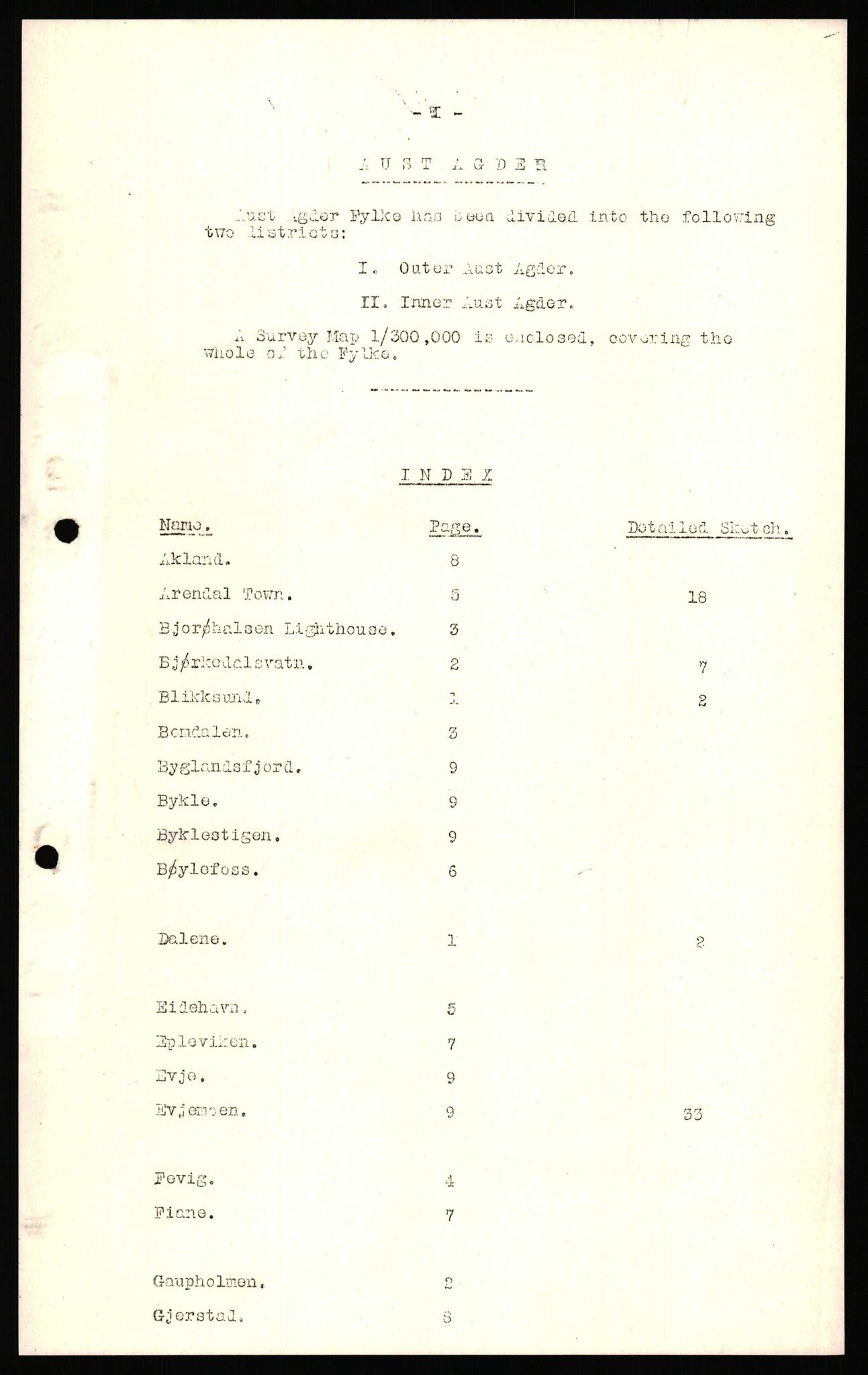 Forsvaret, Forsvarets overkommando II, AV/RA-RAFA-3915/D/Dd/L0002: Aust-Agder fylke, 1942-1944, p. 2