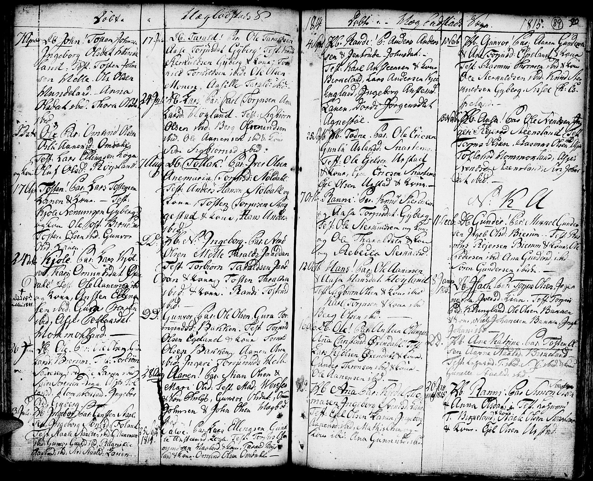Hægebostad sokneprestkontor, SAK/1111-0024/F/Fa/Faa/L0001: Parish register (official) no. A 1 /1, 1760-1820, p. 89