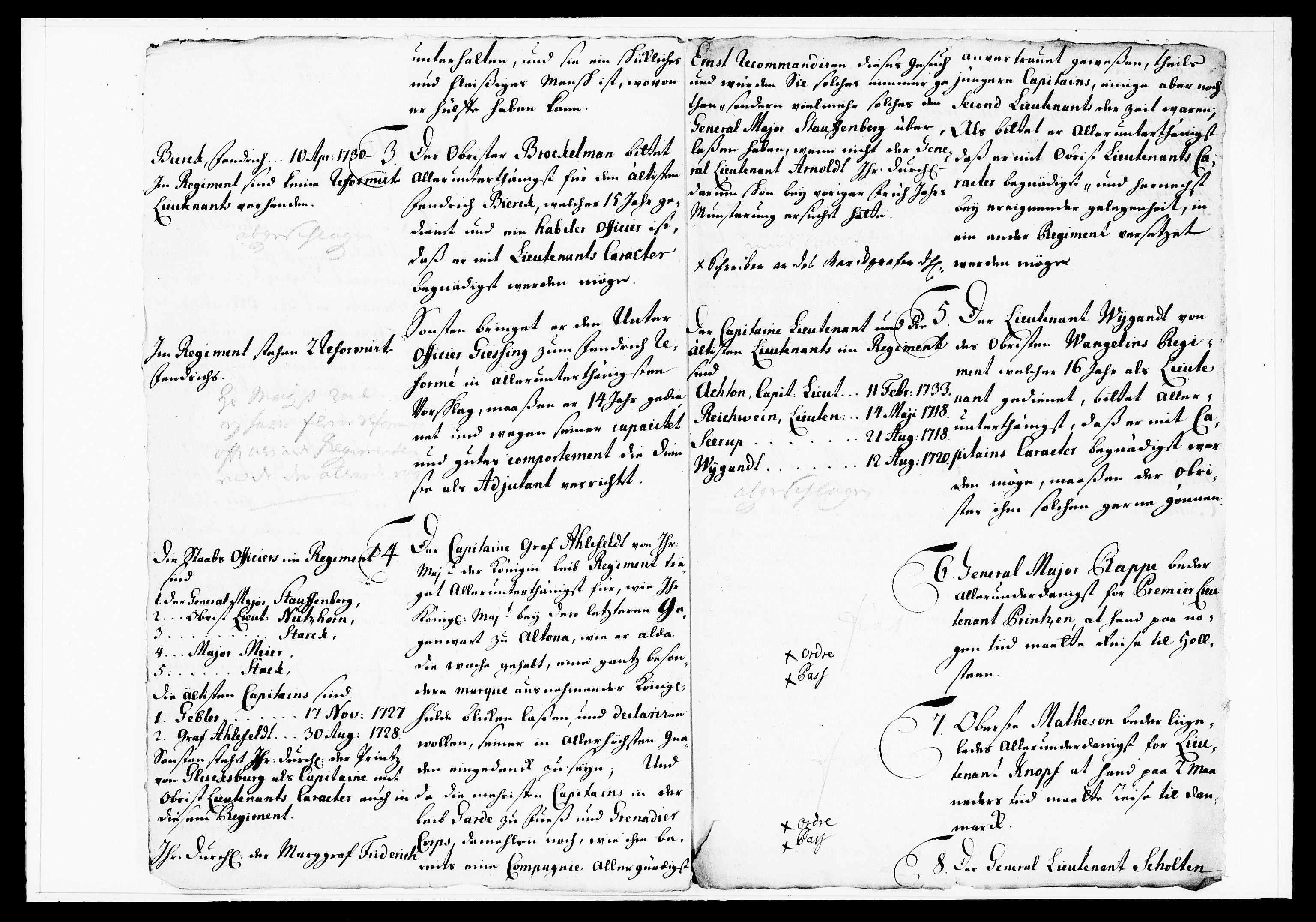 Krigskollegiet, Krigskancelliet, DRA/A-0006/-/1130-1137: Refererede sager, 1736, p. 61