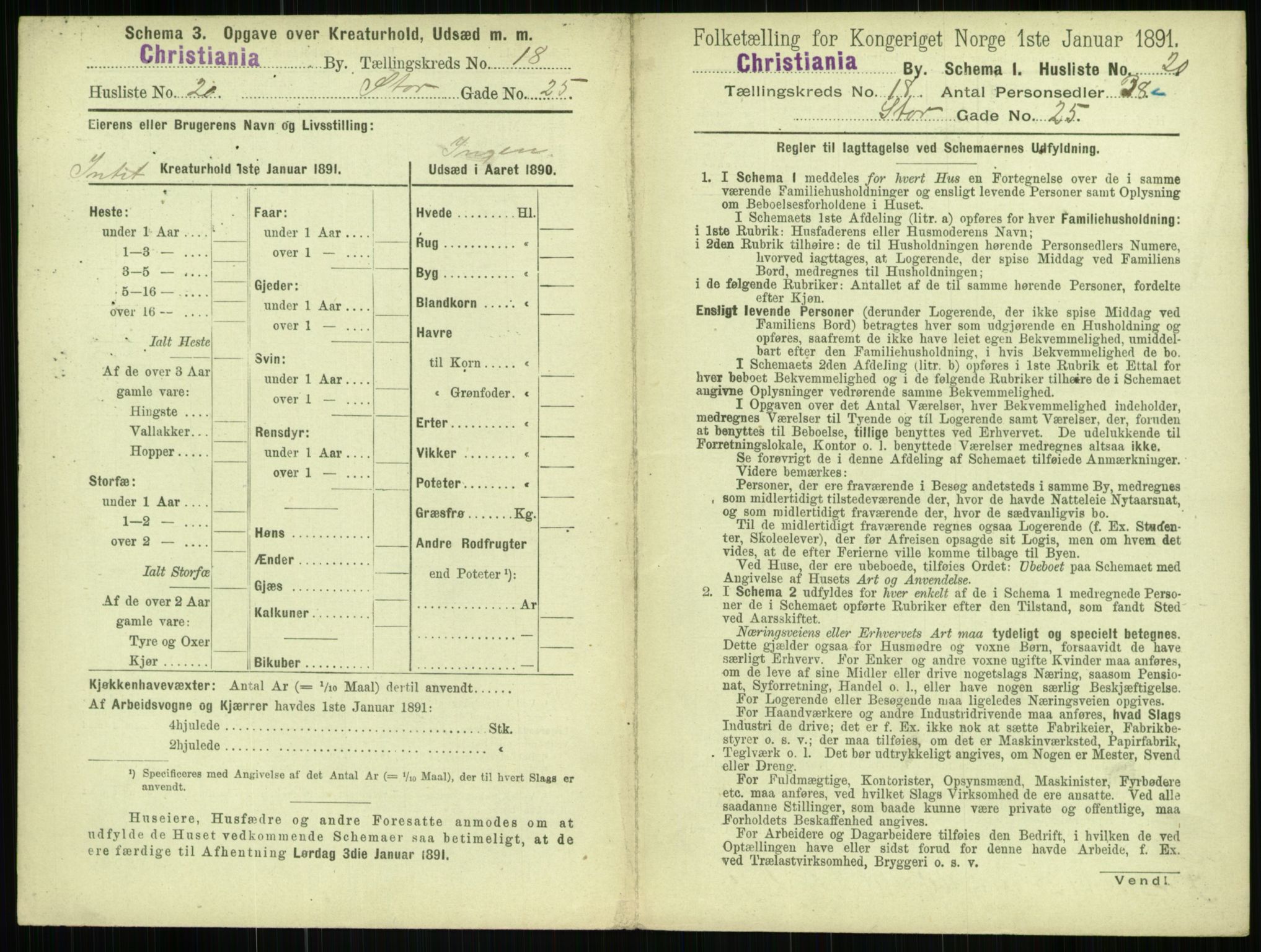 RA, 1891 census for 0301 Kristiania, 1891, p. 8911