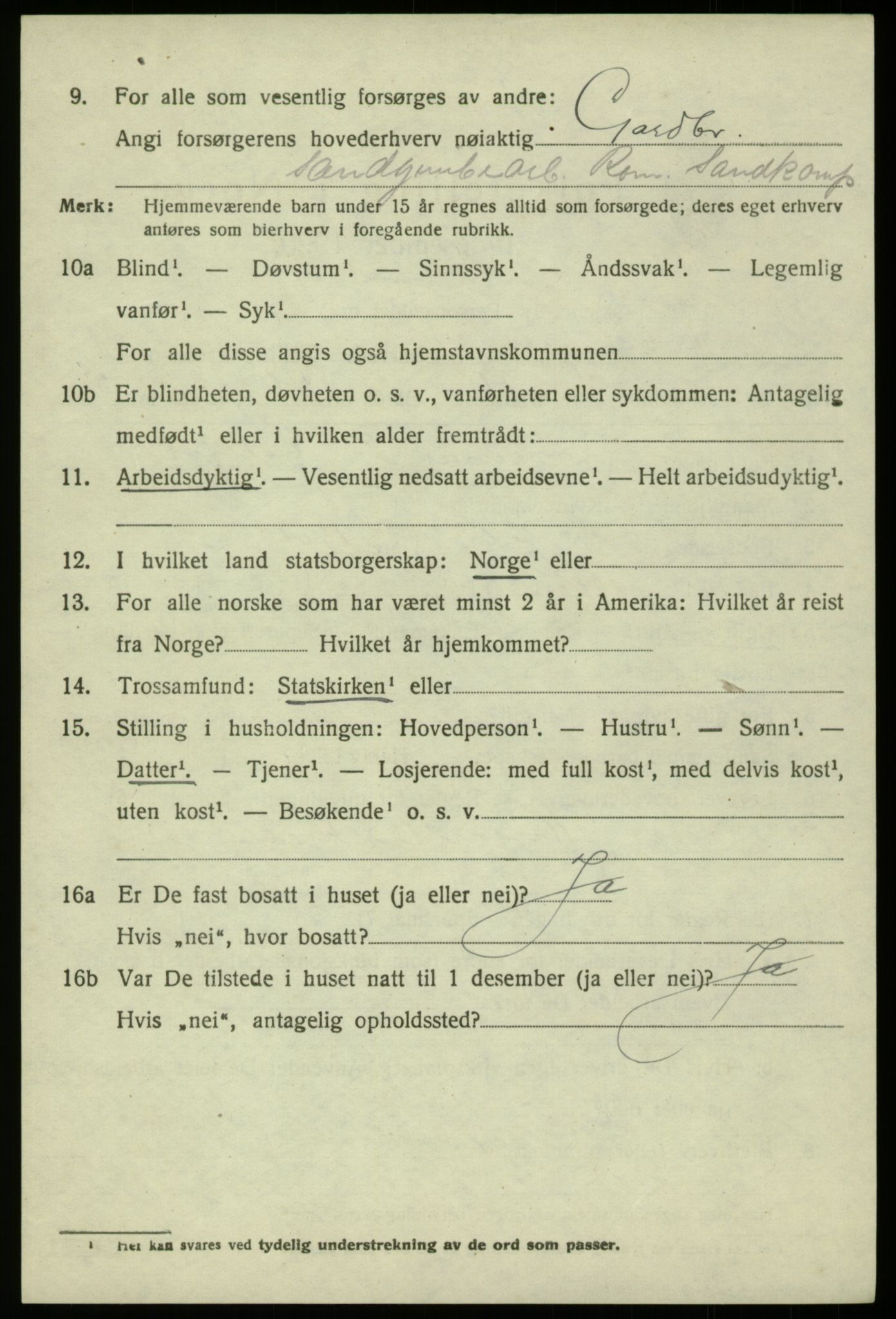 SAB, 1920 census for Hosanger, 1920, p. 5288