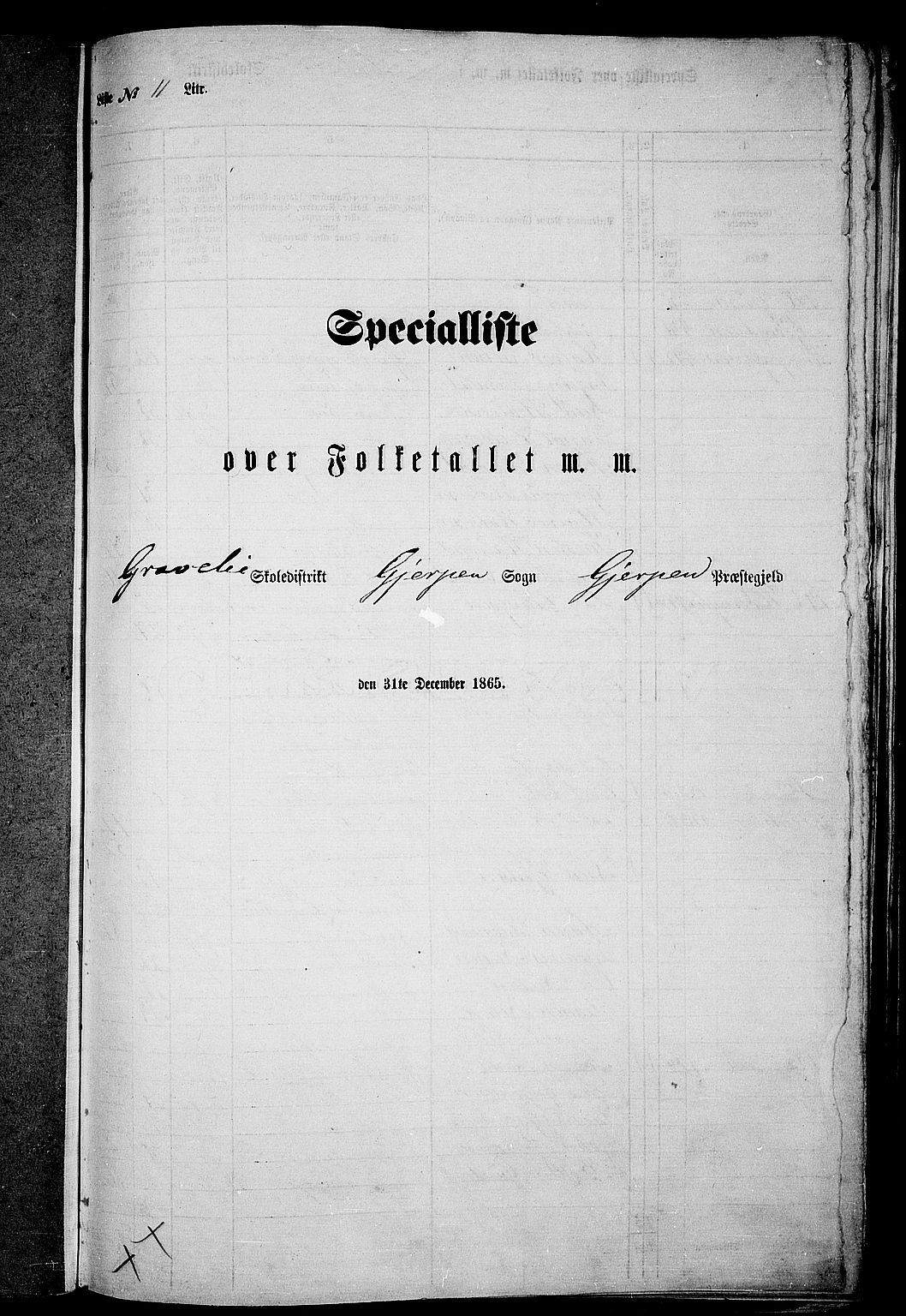 RA, 1865 census for Gjerpen, 1865, p. 192