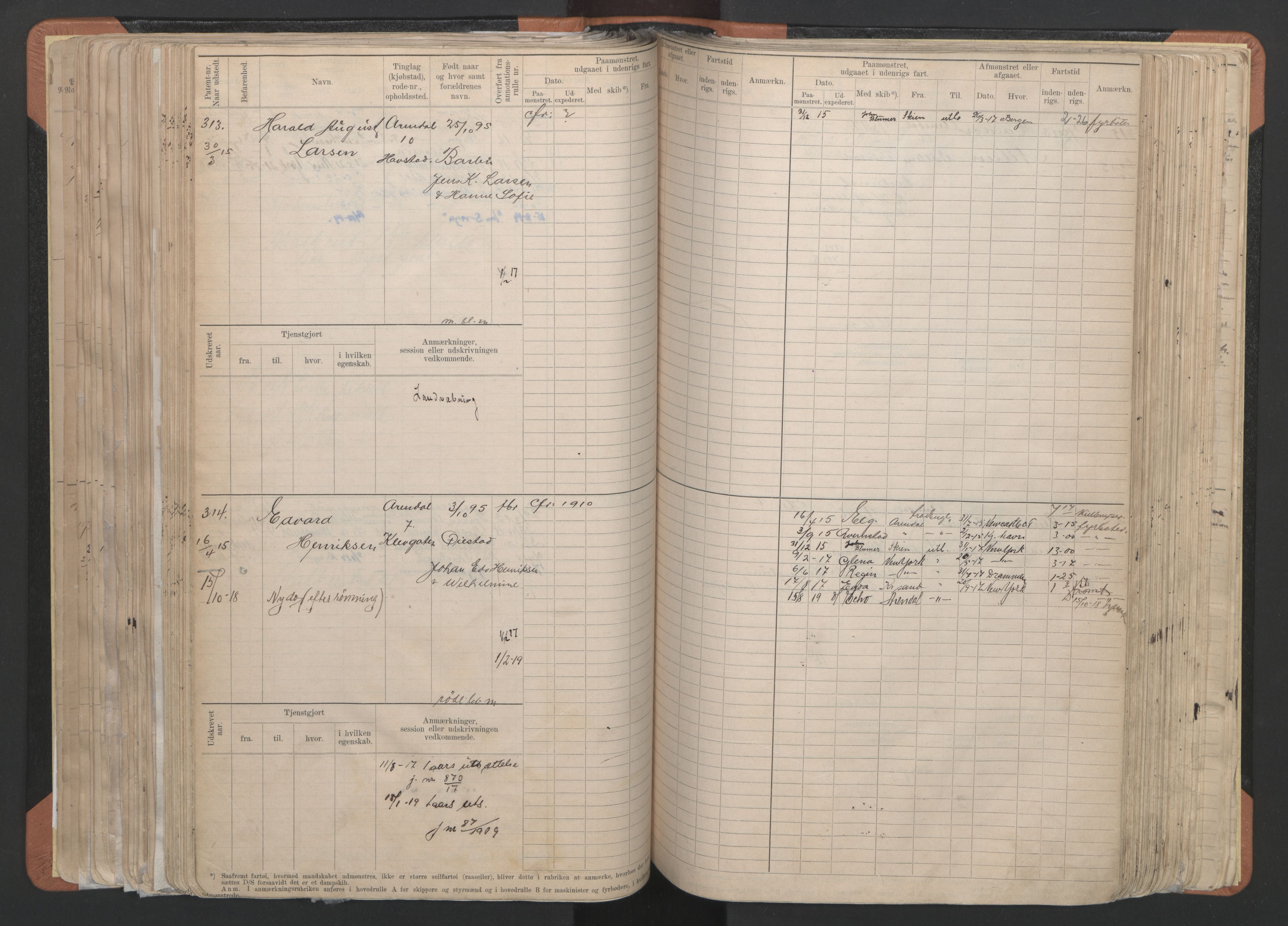 Arendal mønstringskrets, AV/SAK-2031-0012/F/Fb/L0024: Hovedrulle B nr 1-665, S-22, 1886-1933, p. 165