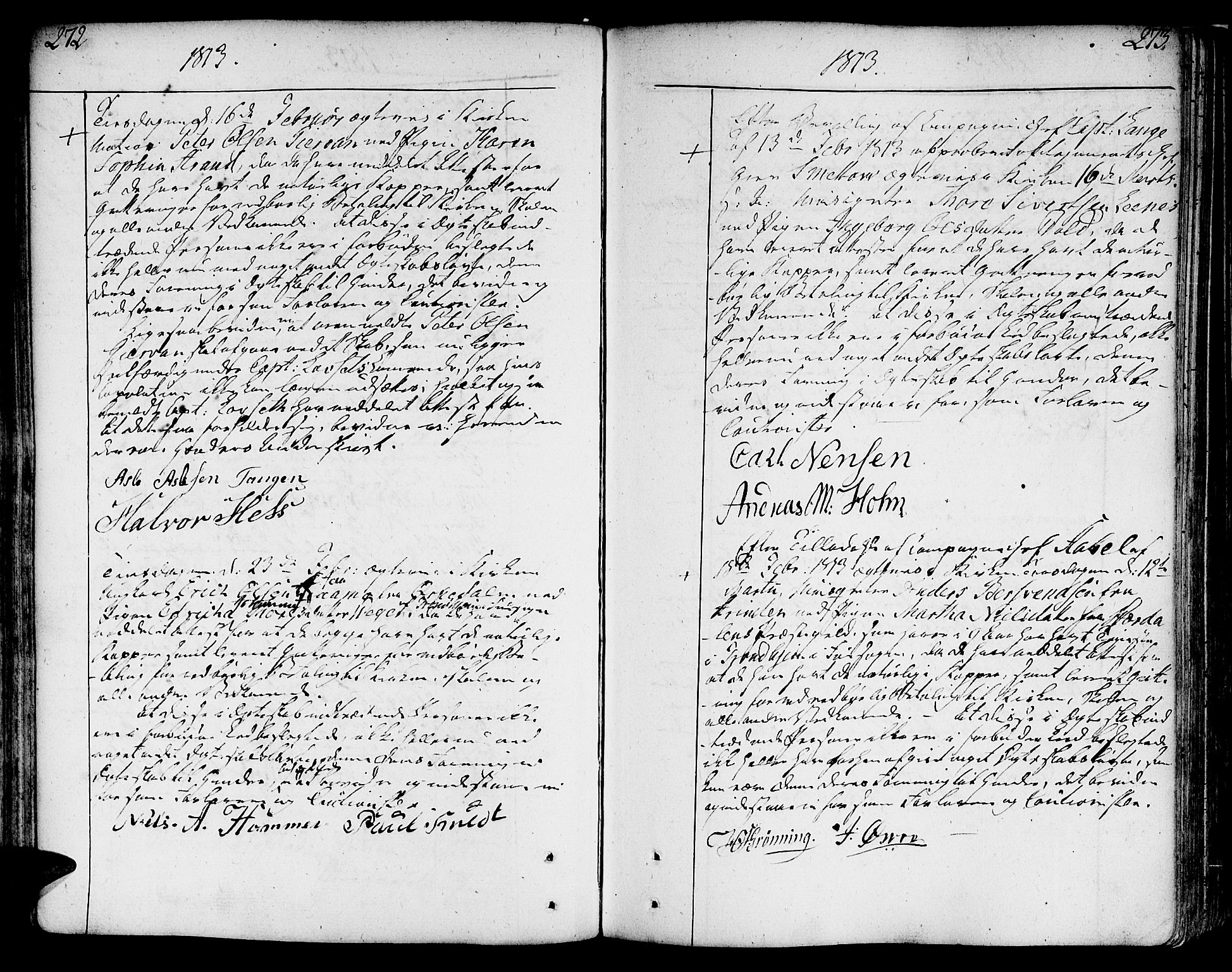 Ministerialprotokoller, klokkerbøker og fødselsregistre - Sør-Trøndelag, SAT/A-1456/602/L0105: Parish register (official) no. 602A03, 1774-1814, p. 272-273