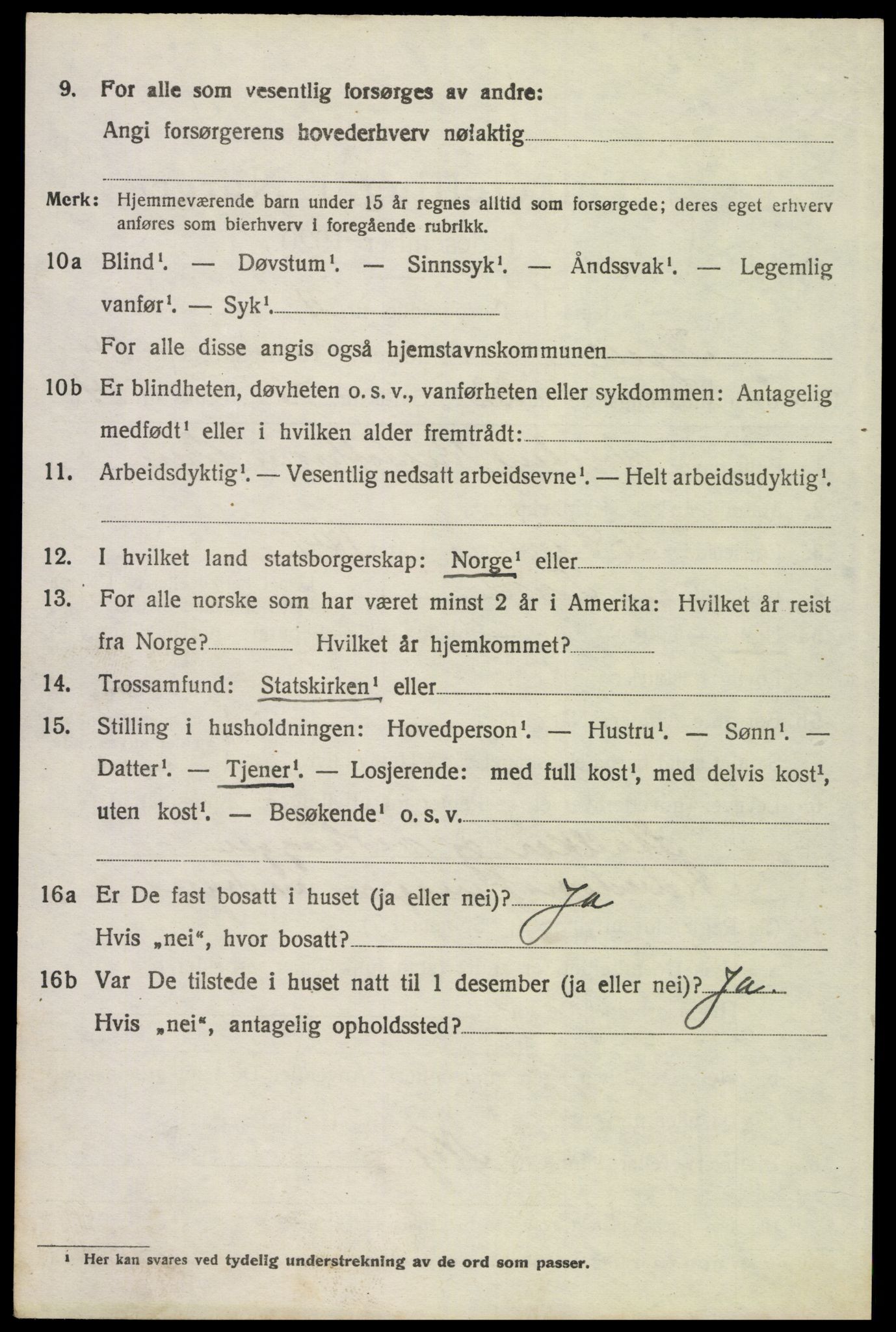 SAH, 1920 census for Trysil, 1920, p. 15488