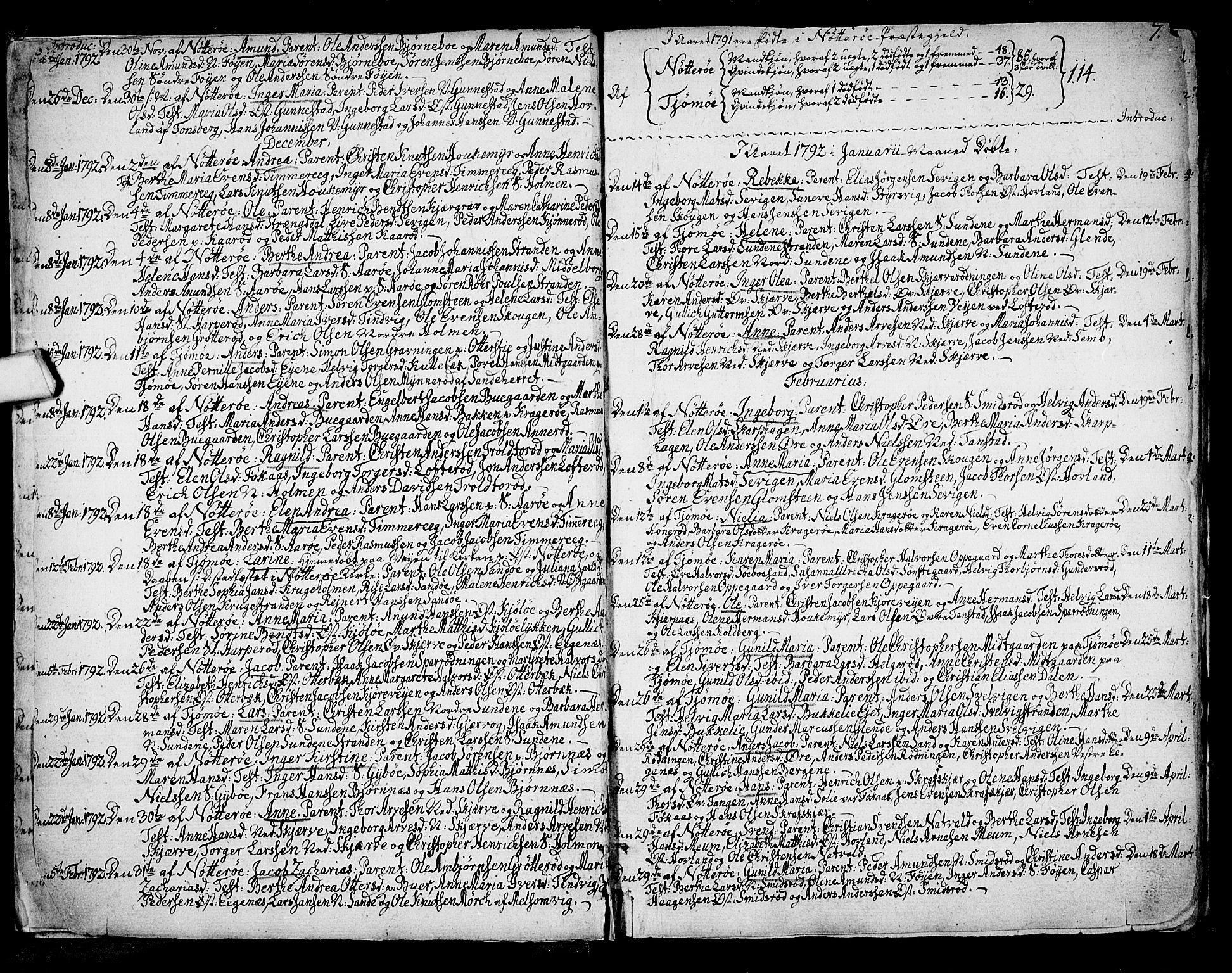 Nøtterøy kirkebøker, SAKO/A-354/F/Fa/L0003: Parish register (official) no. I 3, 1791-1814, p. 6-7