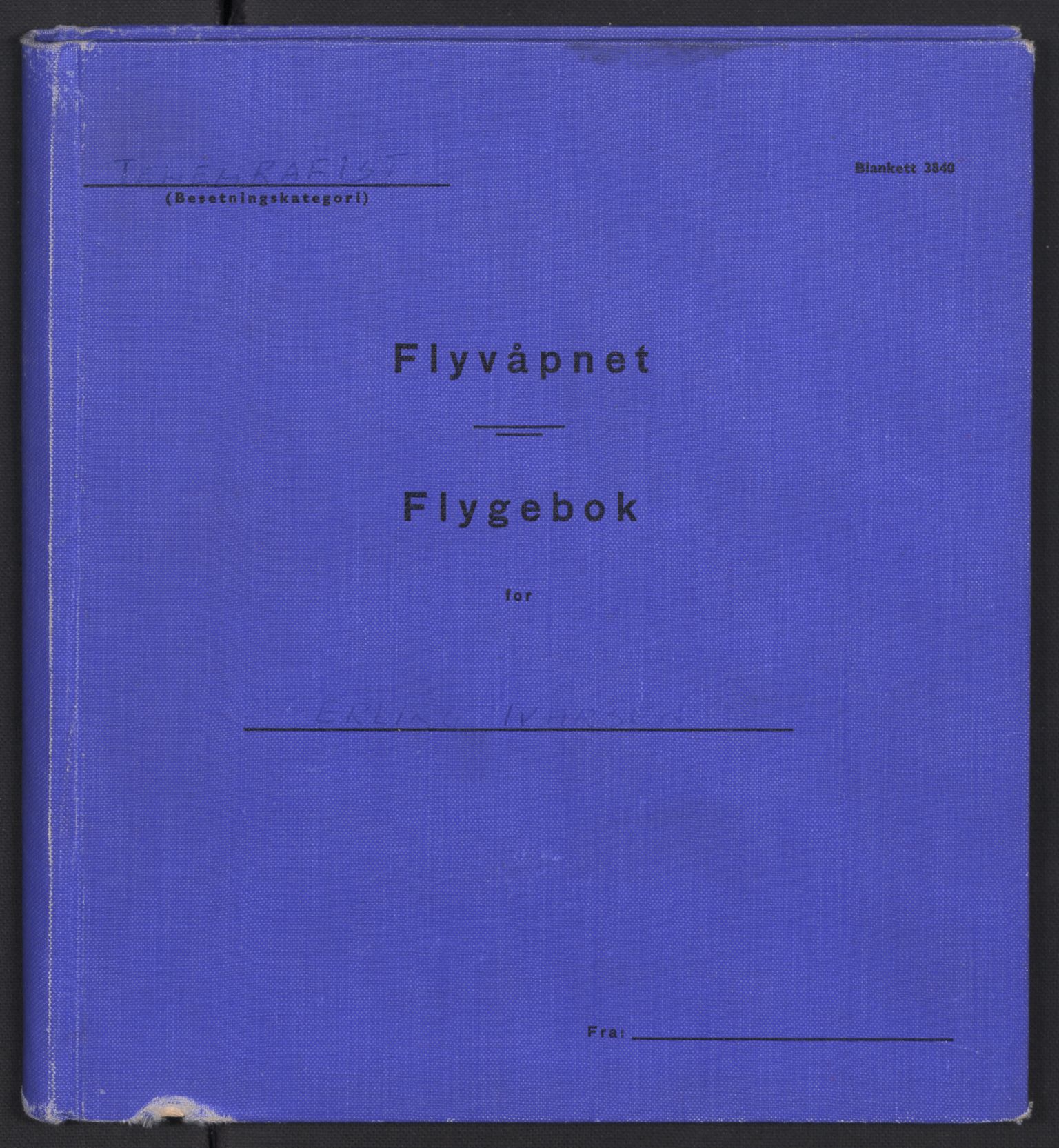 Forsvaret, 333 Skvadron, AV/RA-RAFA-2003/1/Fc/L0031/0003: -- / Loggbok flybesetn. IVARSEN, Erling, 1961-1962