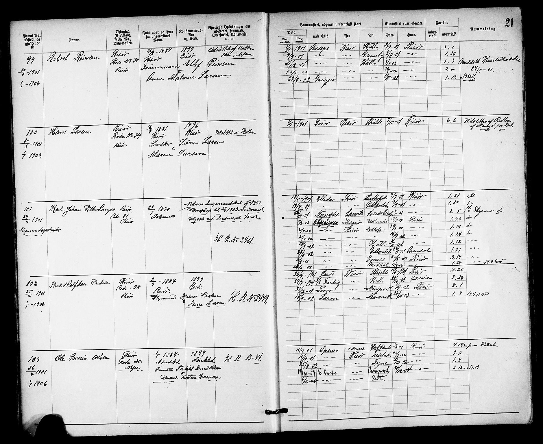 Risør mønstringskrets, AV/SAK-2031-0010/F/Fa/L0004: Annotasjonsrulle nr 1914-1915 og nr 1-477, T-8, 1899-1911, p. 23