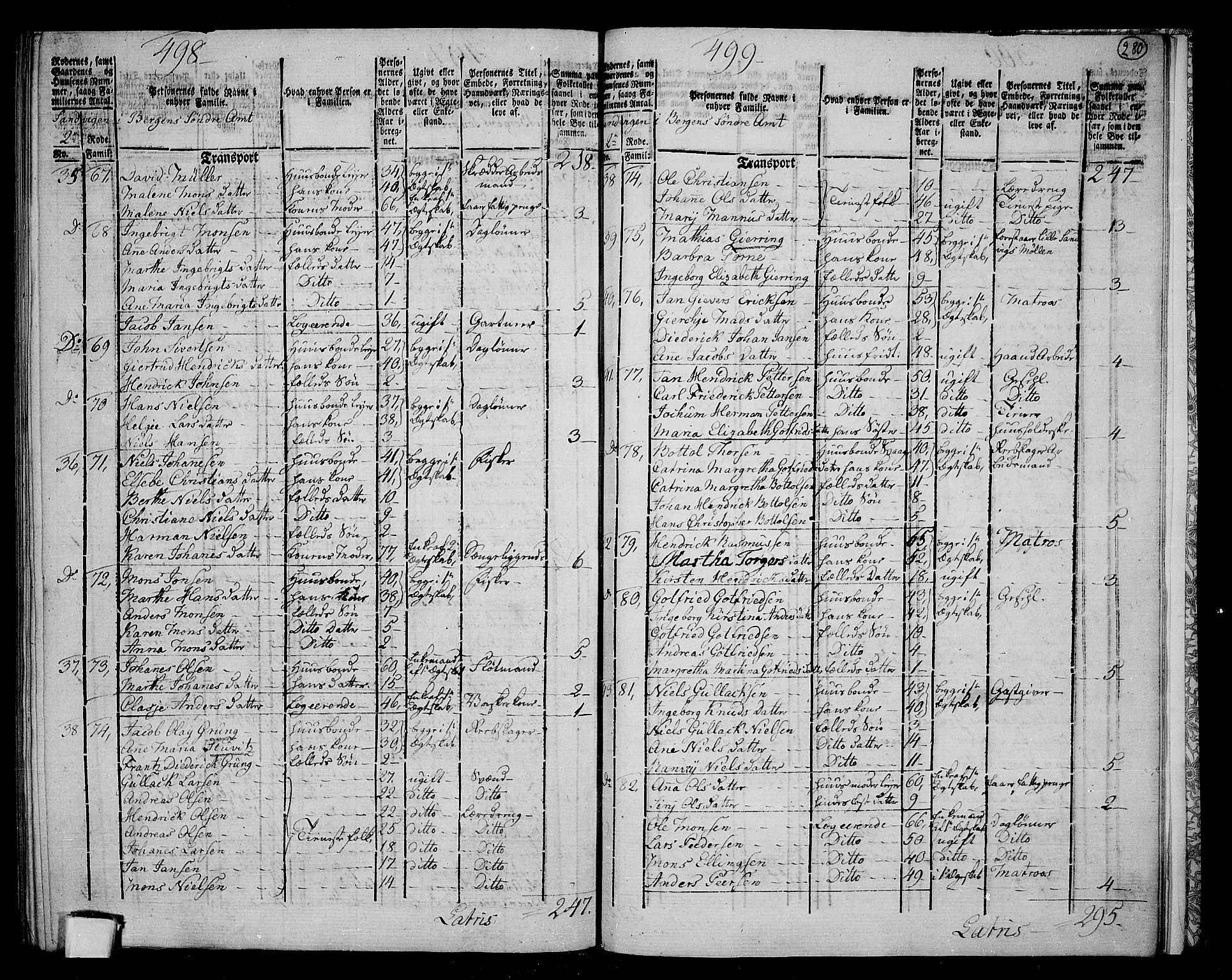 RA, 1801 census for 1301 Bergen, 1801, p. 279b-280a