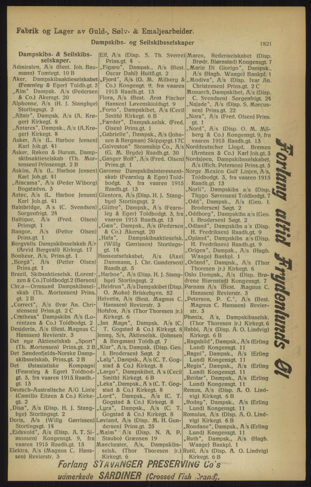 Kristiania/Oslo adressebok, PUBL/-, 1915, p. 1821
