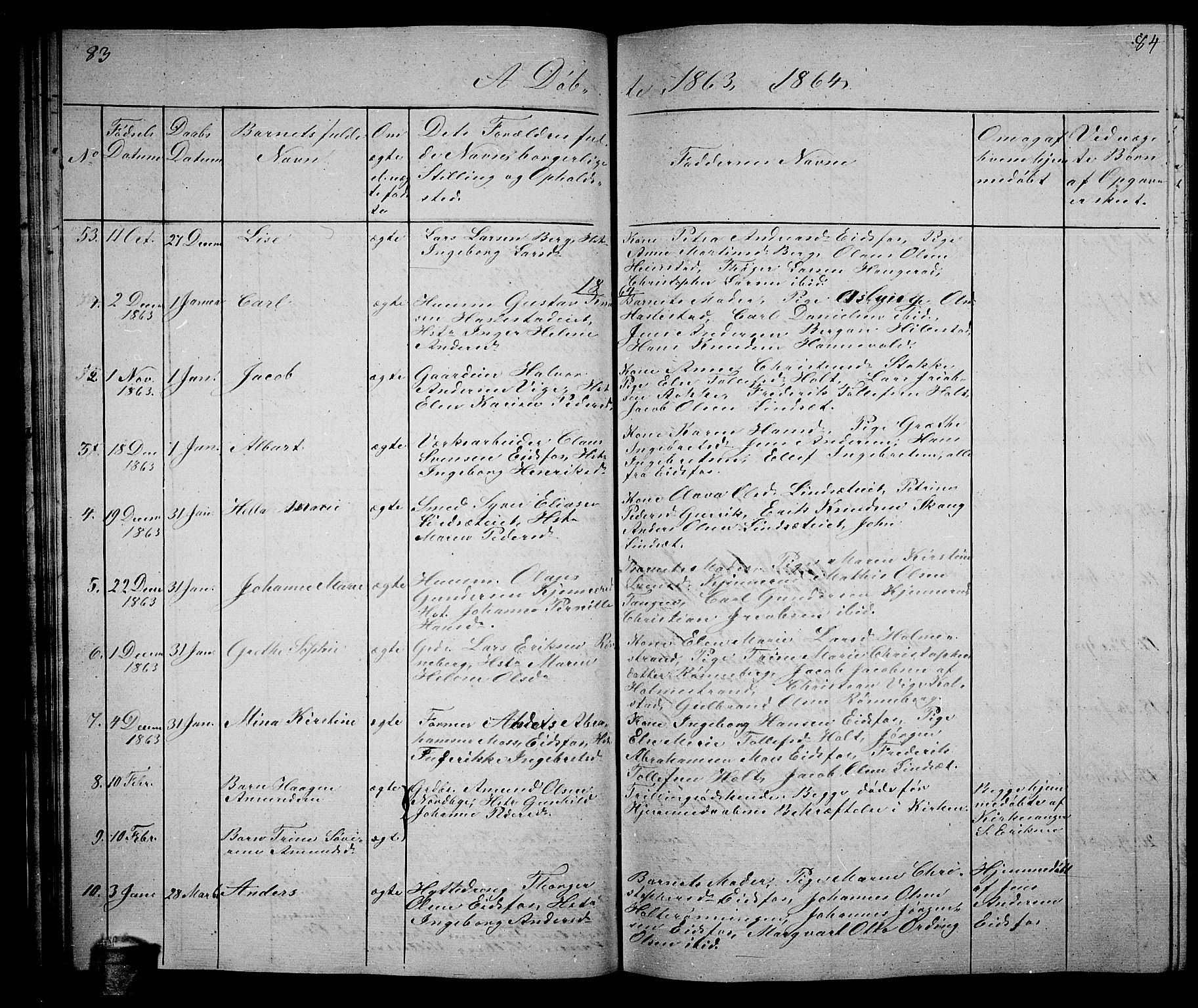 Hof kirkebøker, SAKO/A-64/G/Ga/L0002: Parish register (copy) no. I 2, 1859-1873, p. 83-84