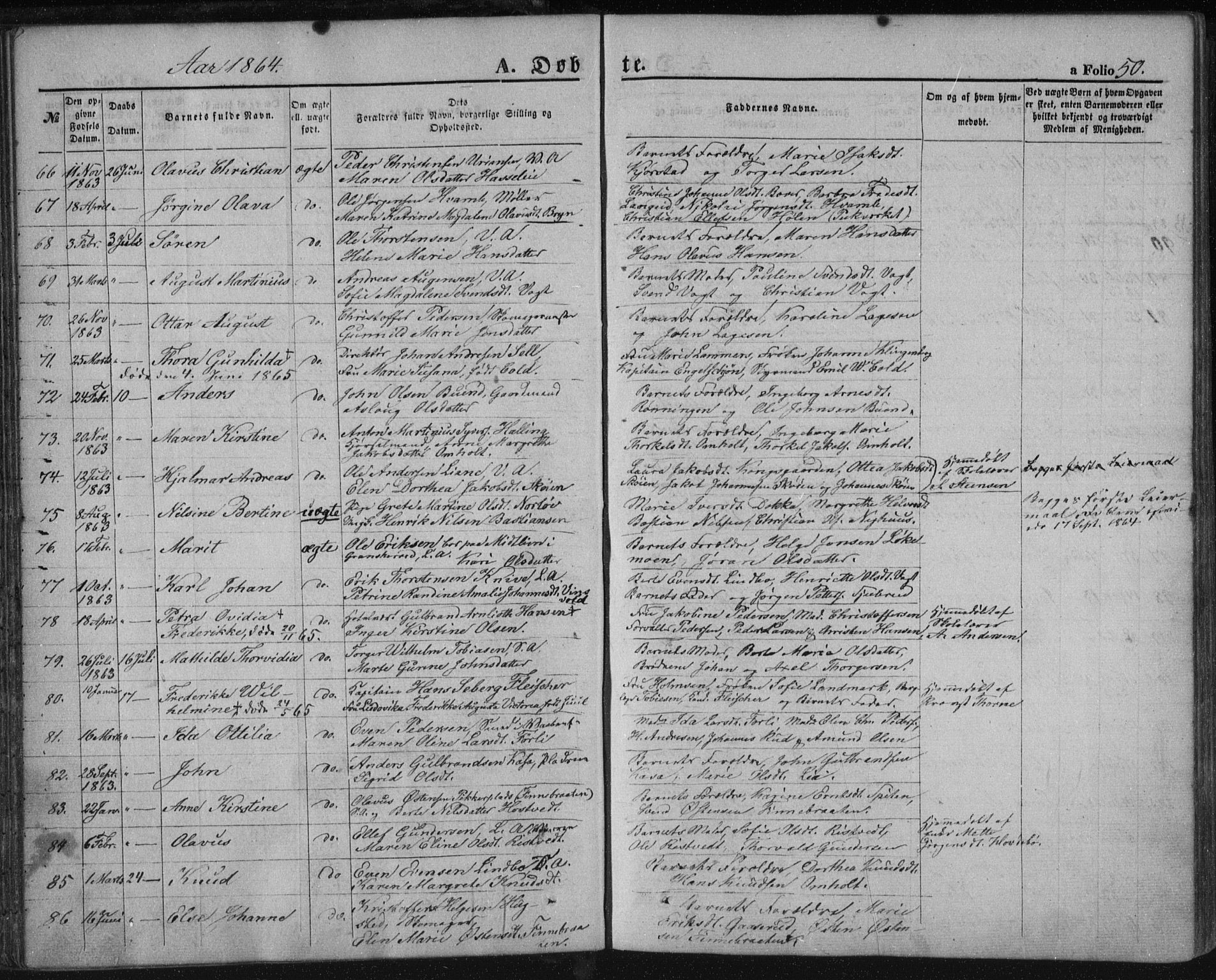 Kongsberg kirkebøker, SAKO/A-22/F/Fa/L0010: Parish register (official) no. I 10, 1859-1875, p. 50