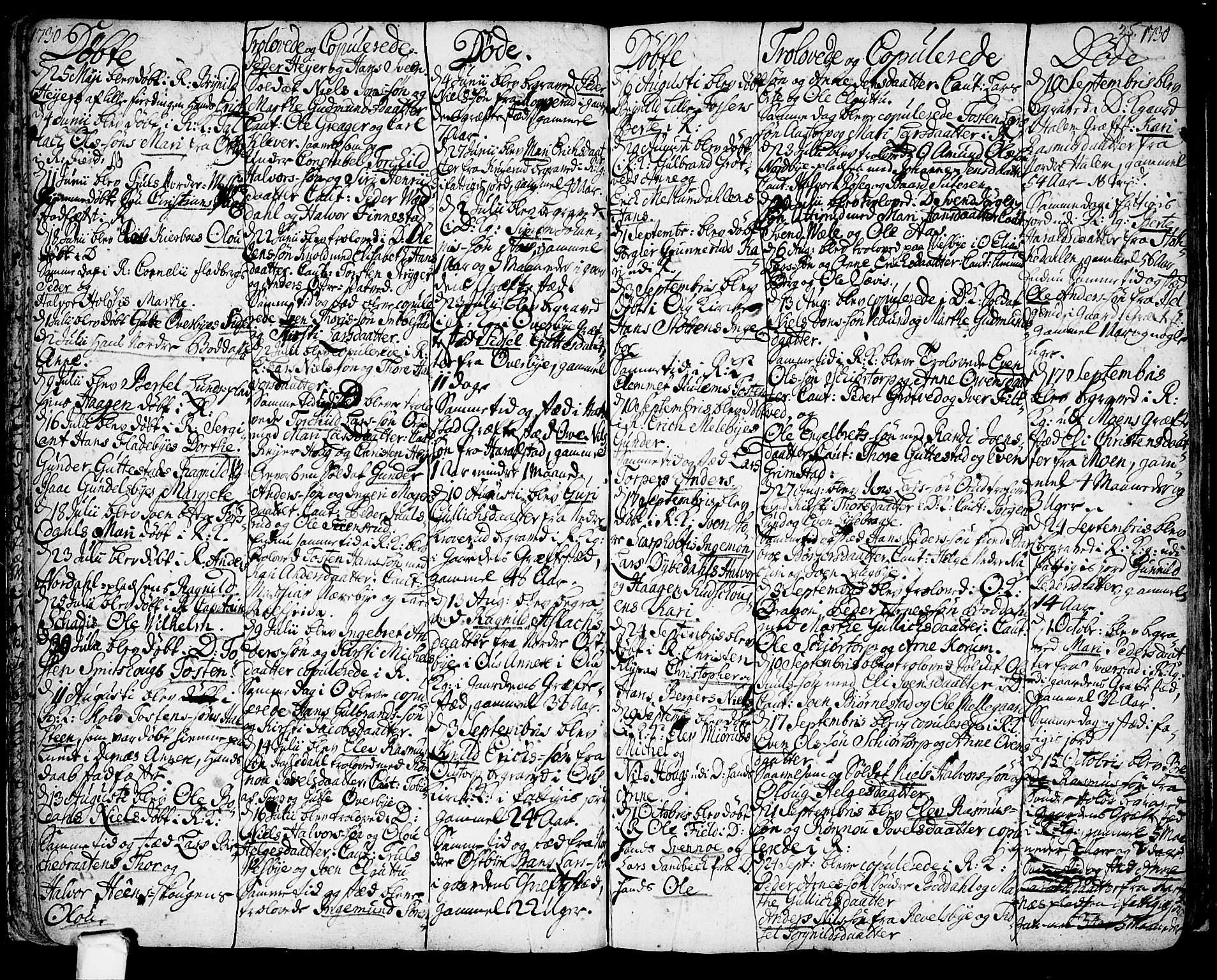 Rakkestad prestekontor Kirkebøker, AV/SAO-A-2008/F/Fa/L0001: Parish register (official) no. I 1, 1722-1740, p. 25