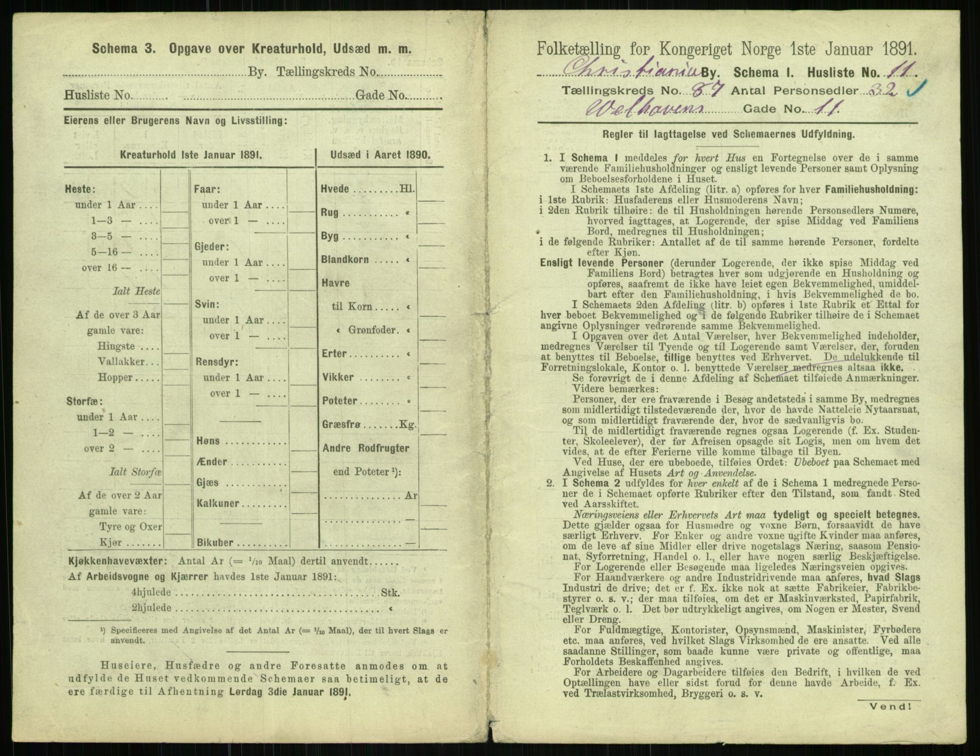 RA, 1891 census for 0301 Kristiania, 1891, p. 43417