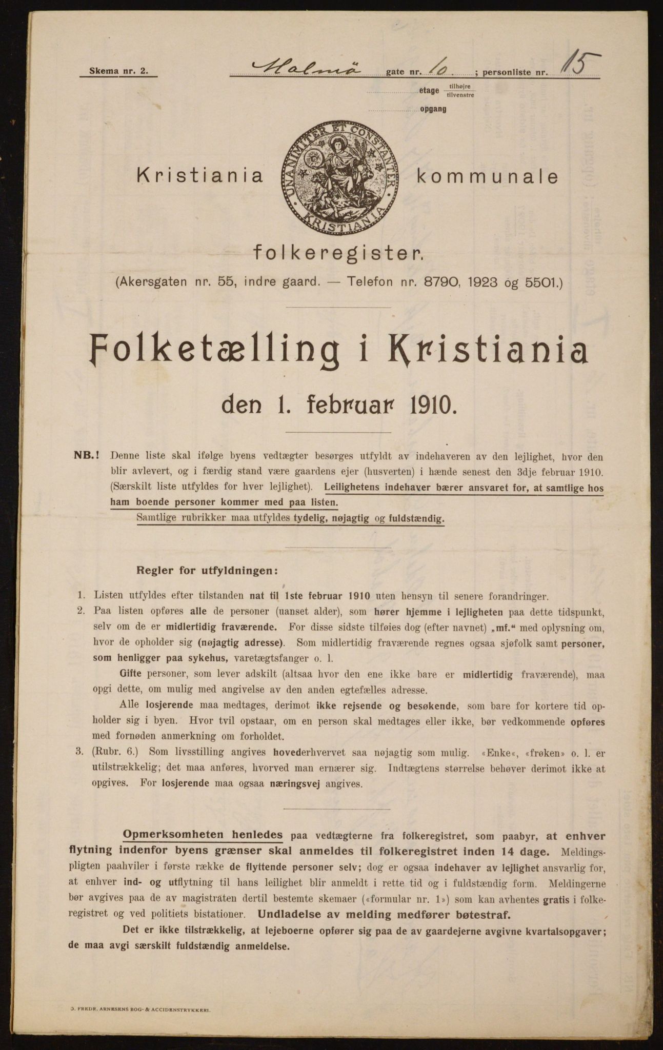 OBA, Municipal Census 1910 for Kristiania, 1910, p. 58067