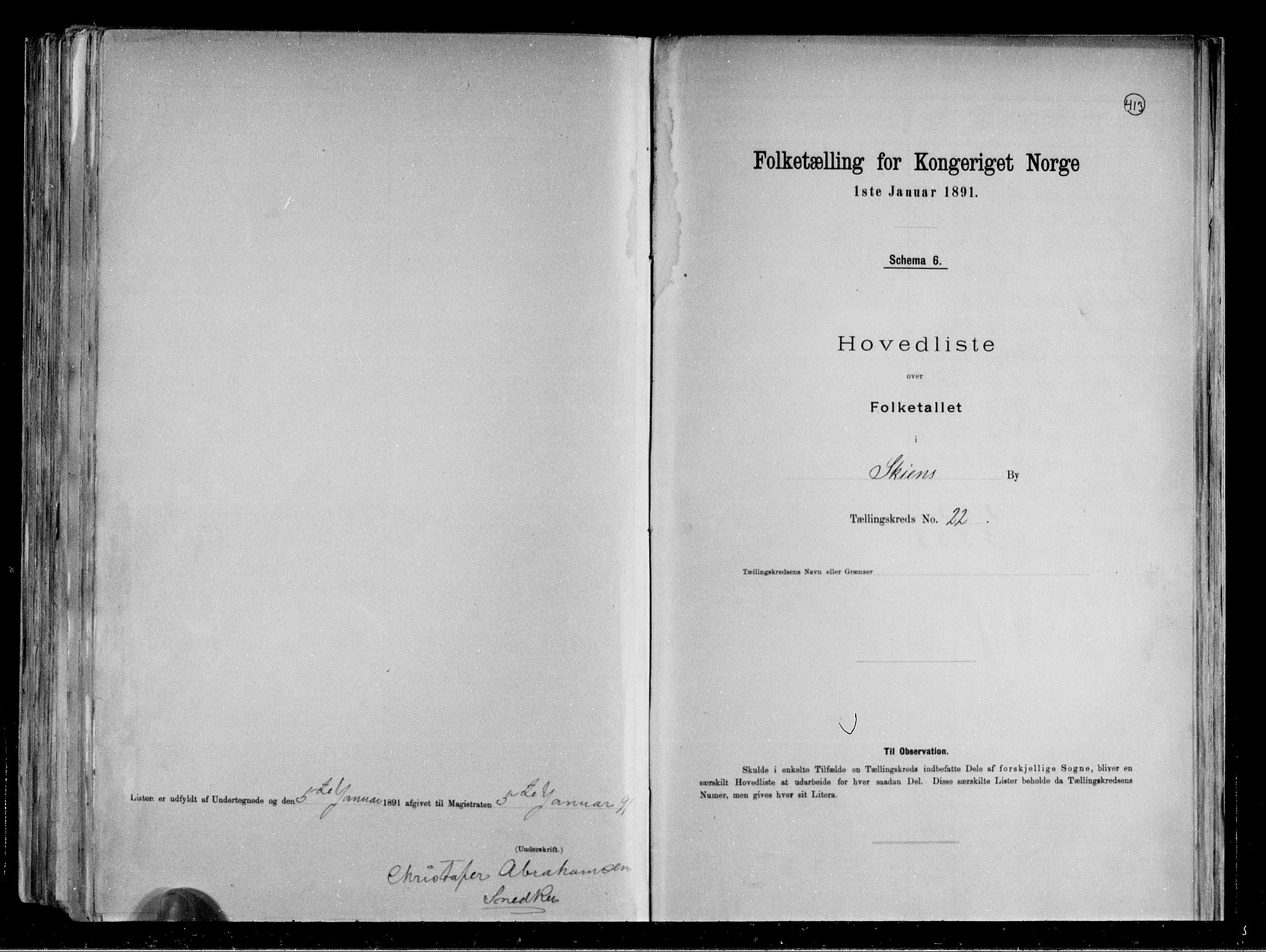 RA, 1891 census for 0806 Skien, 1891, p. 51