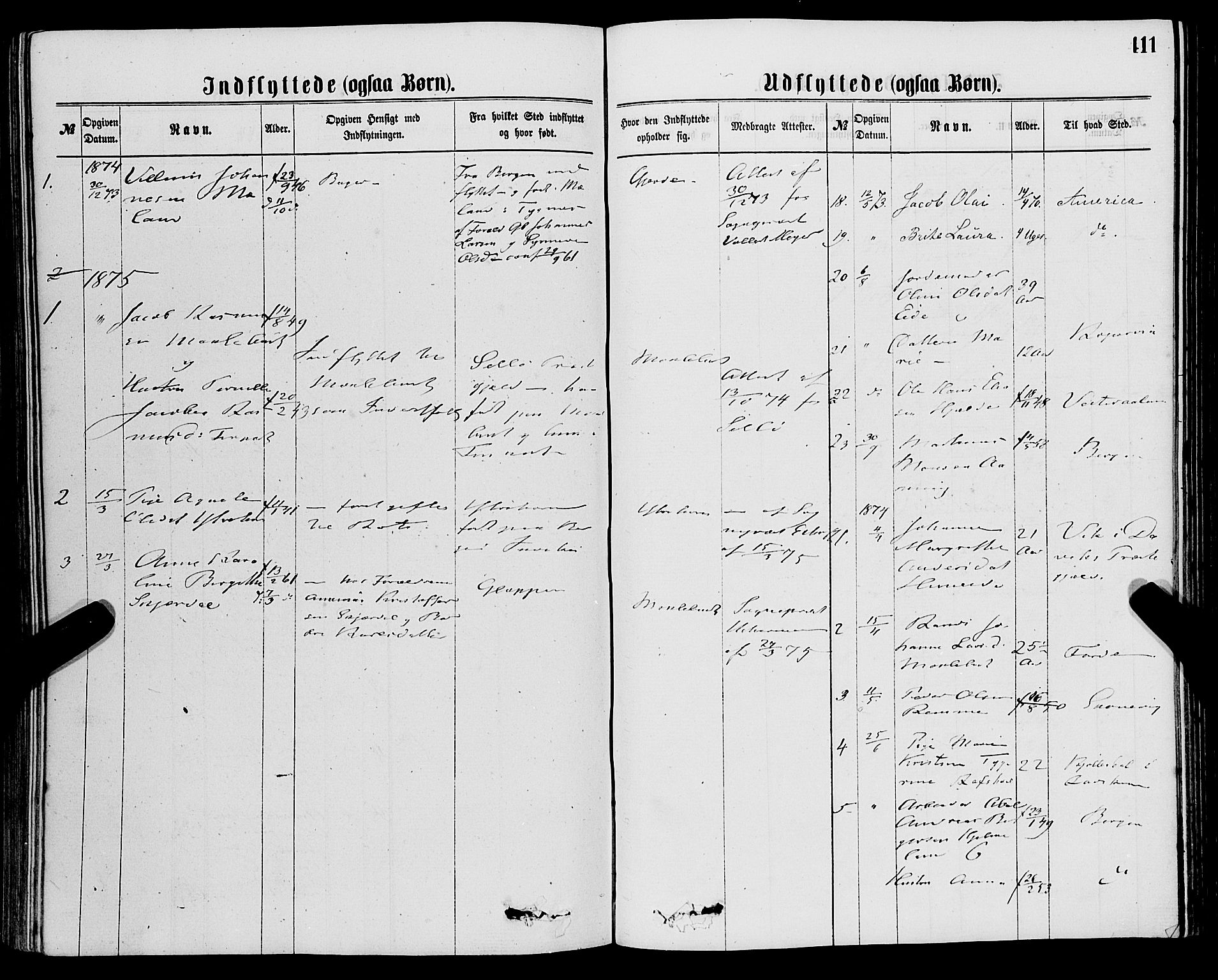 Eid sokneprestembete, AV/SAB-A-82301/H/Haa/Haaa/L0010: Parish register (official) no. A 10, 1867-1878, p. 411