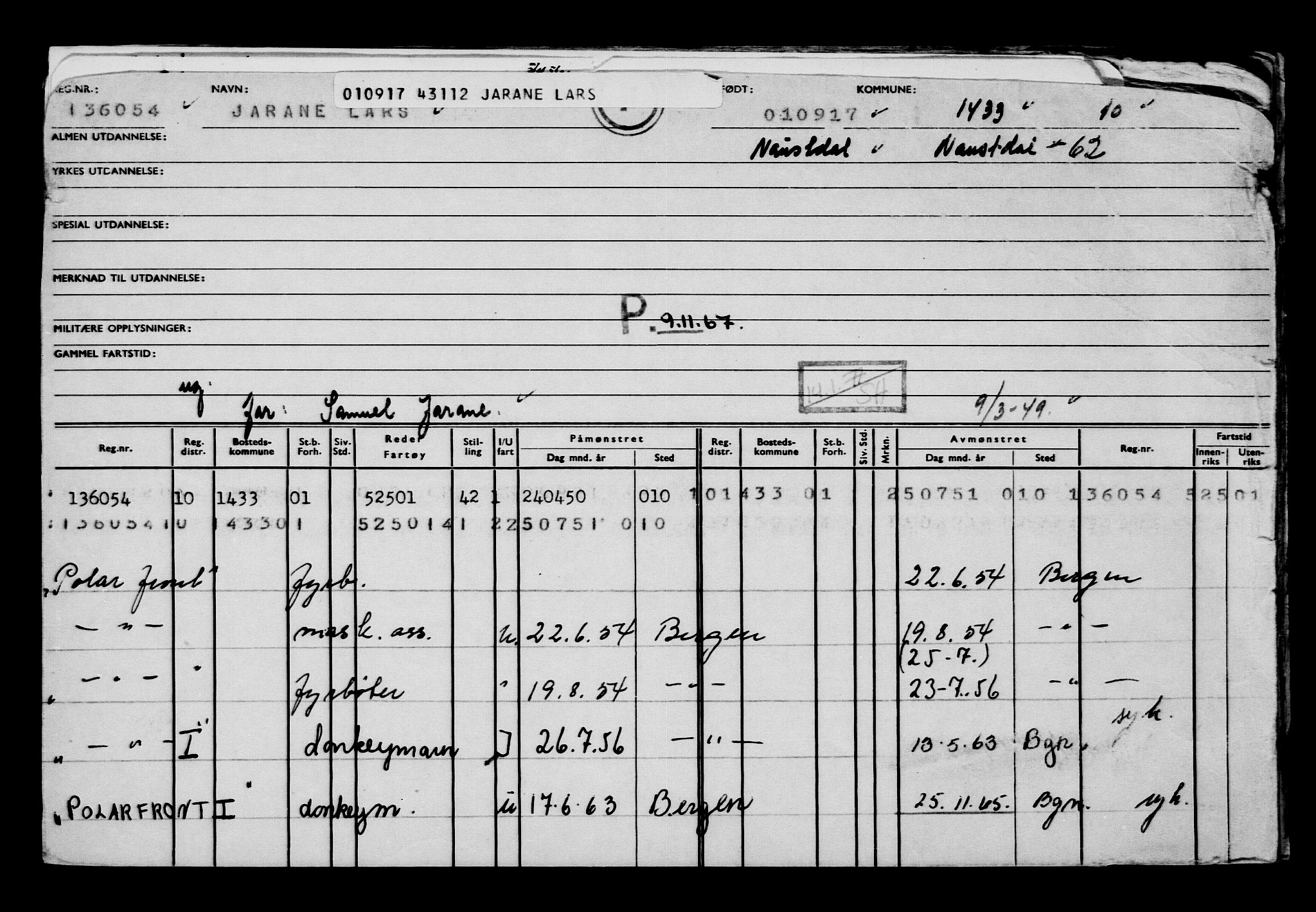 Direktoratet for sjømenn, AV/RA-S-3545/G/Gb/L0151: Hovedkort, 1917, p. 383