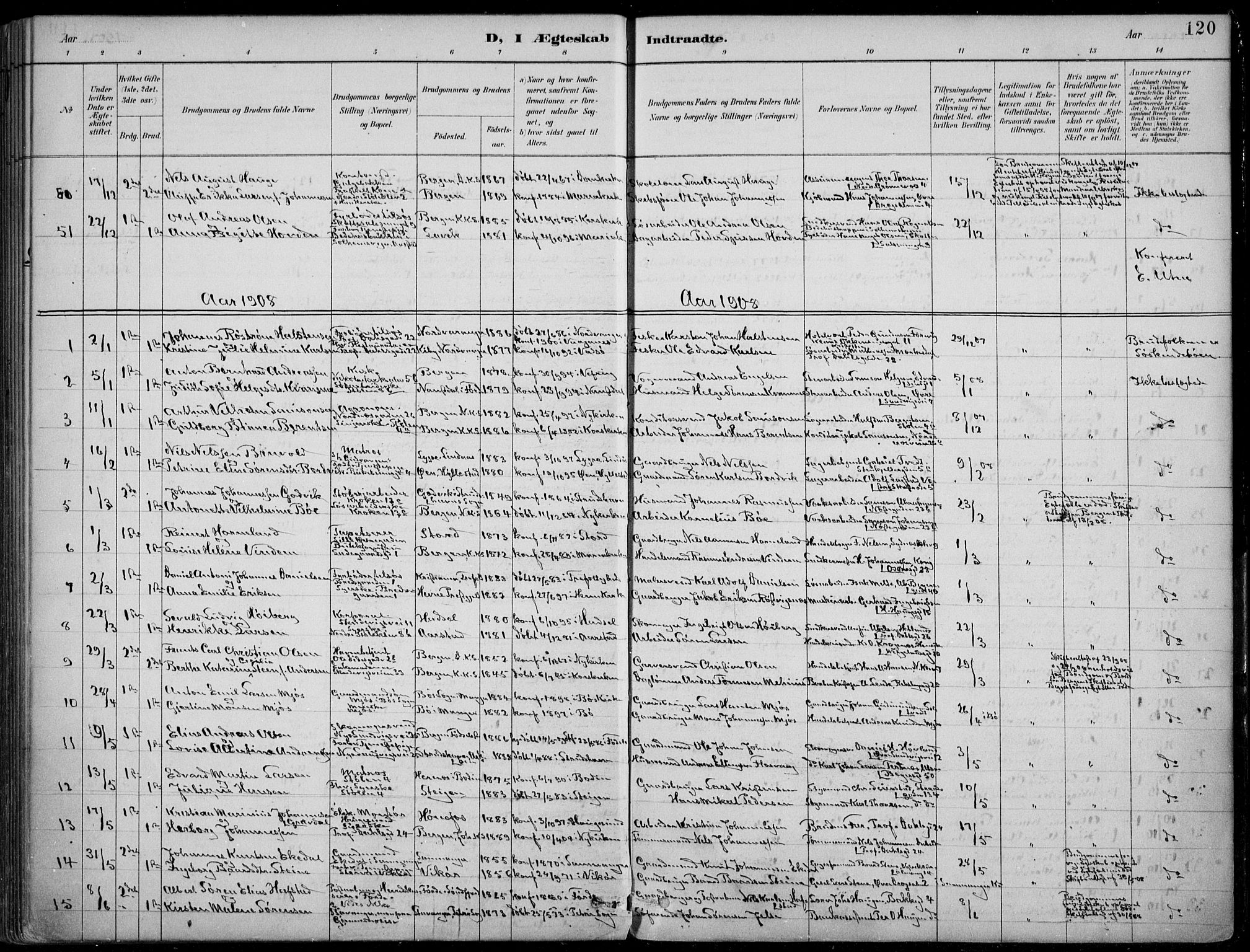 Mariakirken Sokneprestembete, SAB/A-76901/H/Hab/L0008: Parish register (copy) no. A 8, 1889-1908, p. 120