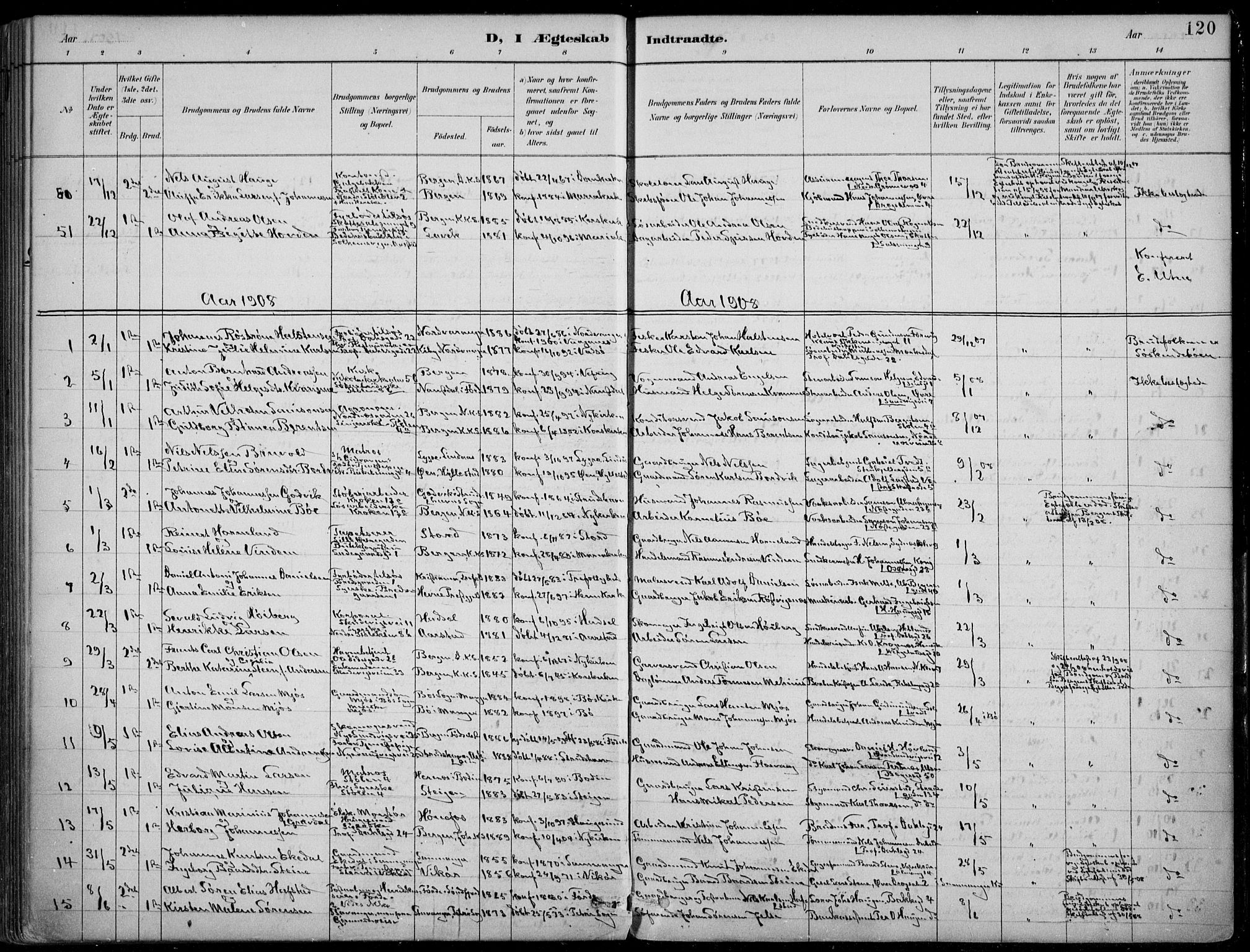 Mariakirken Sokneprestembete, AV/SAB-A-76901/H/Hab/L0008: Parish register (copy) no. A 8, 1889-1908, p. 120