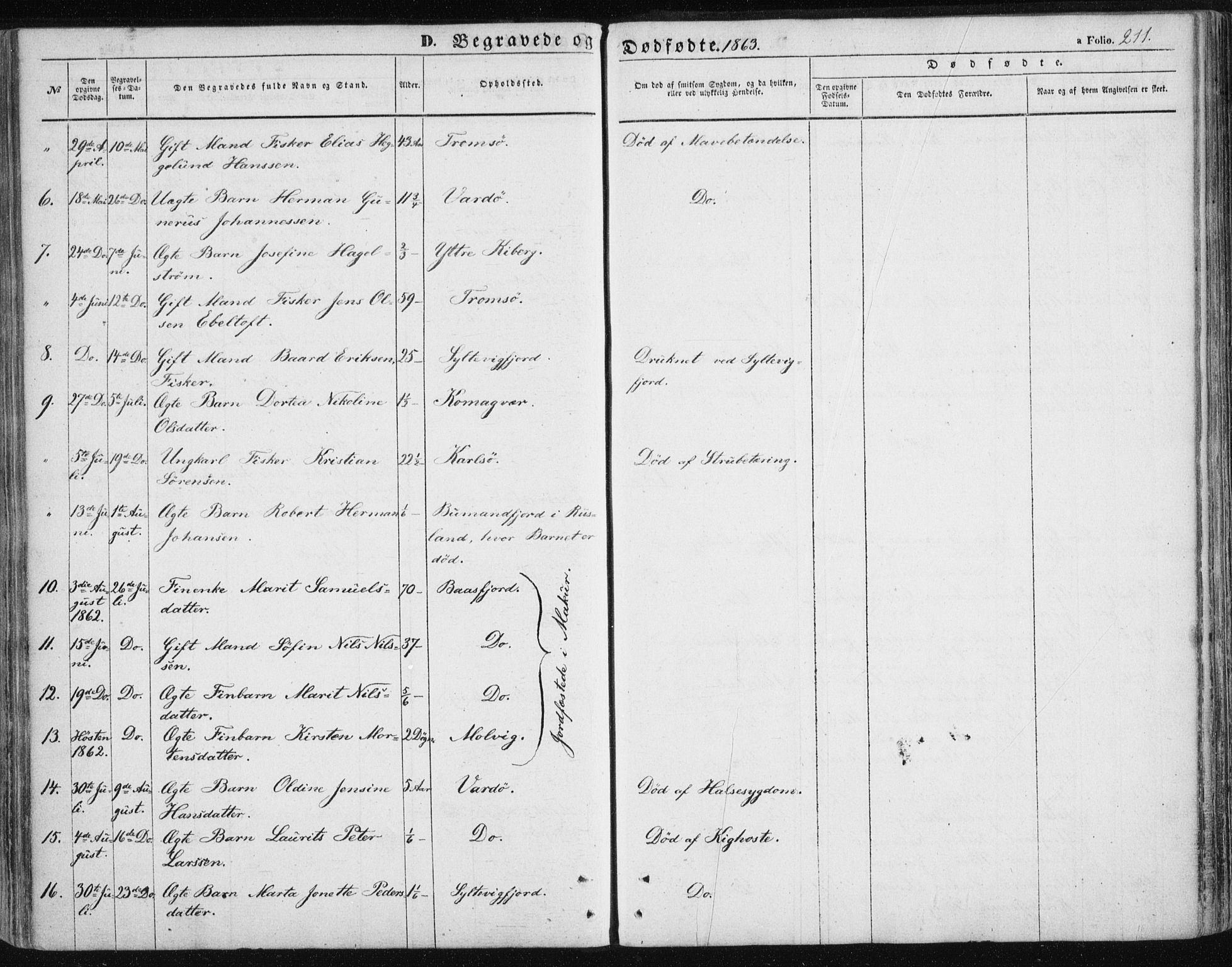 Vardø sokneprestkontor, SATØ/S-1332/H/Ha/L0004kirke: Parish register (official) no. 4, 1862-1871, p. 211