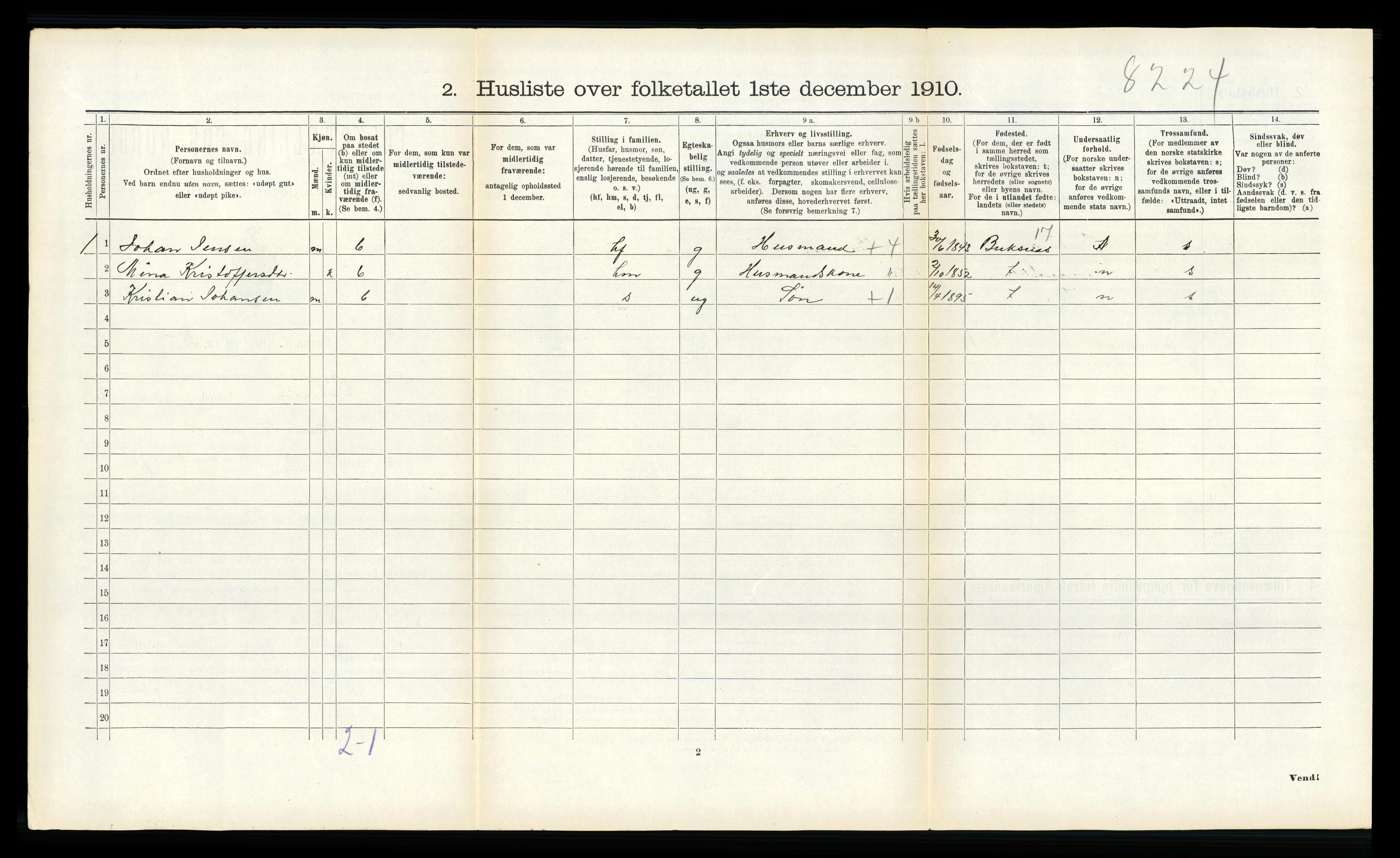 RA, 1910 census for Gimsøy, 1910, p. 214