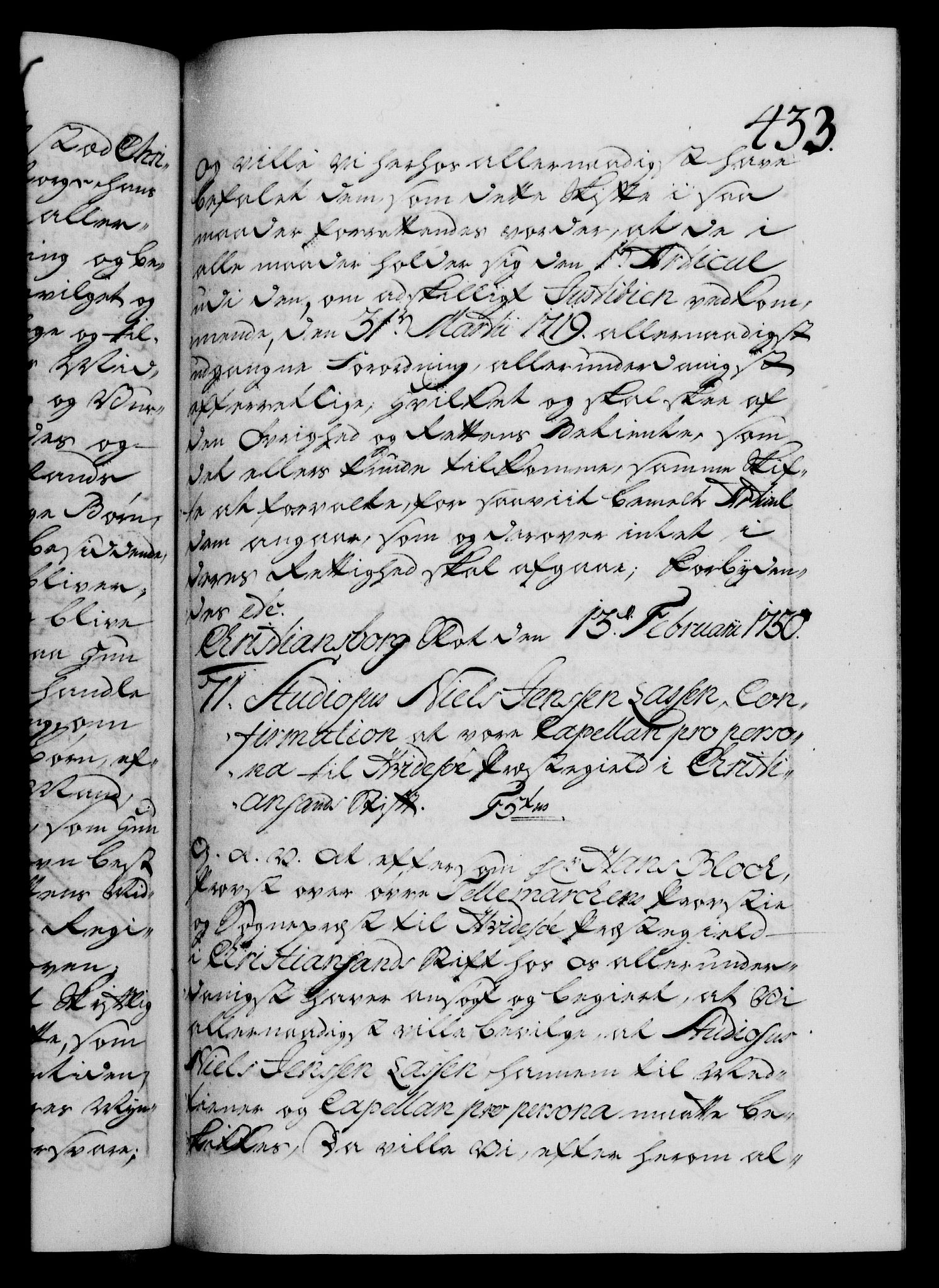 Danske Kanselli 1572-1799, AV/RA-EA-3023/F/Fc/Fca/Fcaa/L0036: Norske registre, 1749-1750, p. 433a