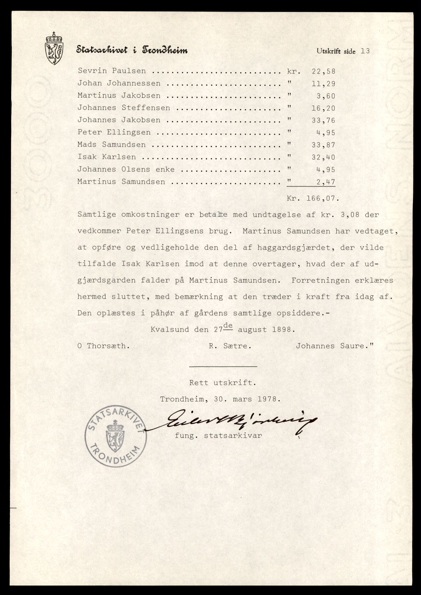 Statsarkivet i Trondheim, AV/SAT-A-4183/J/Ja/L0061: Pantebok S, 700 -, 1898-1899