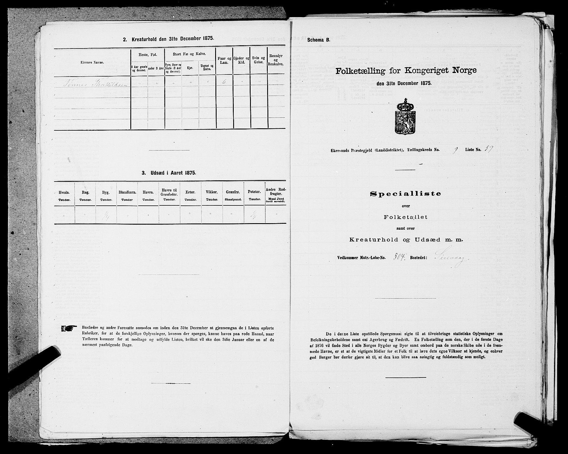 SAST, 1875 census for 1116L Eigersund/Eigersund og Ogna, 1875, p. 976