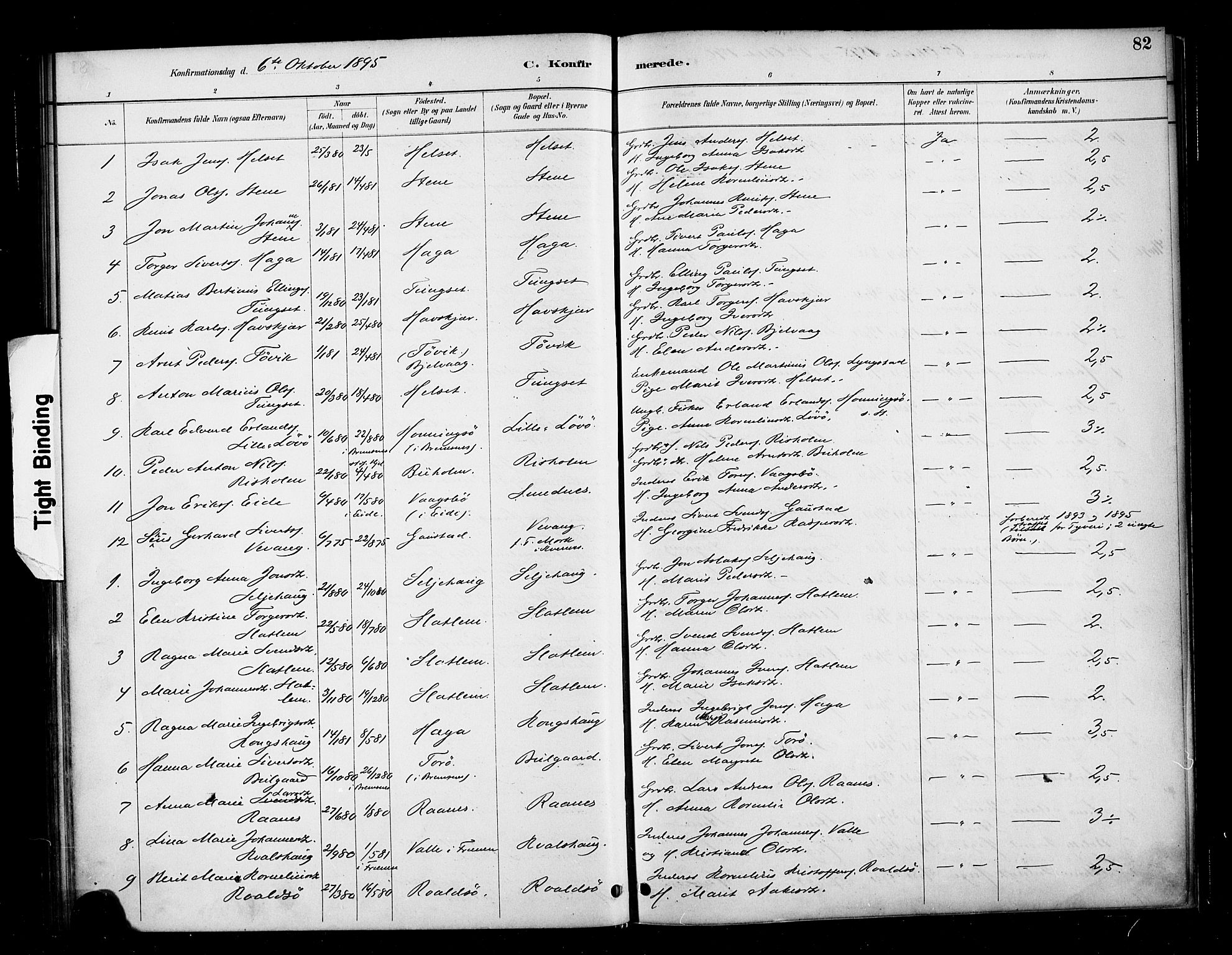Ministerialprotokoller, klokkerbøker og fødselsregistre - Møre og Romsdal, SAT/A-1454/570/L0832: Parish register (official) no. 570A06, 1885-1900, p. 82