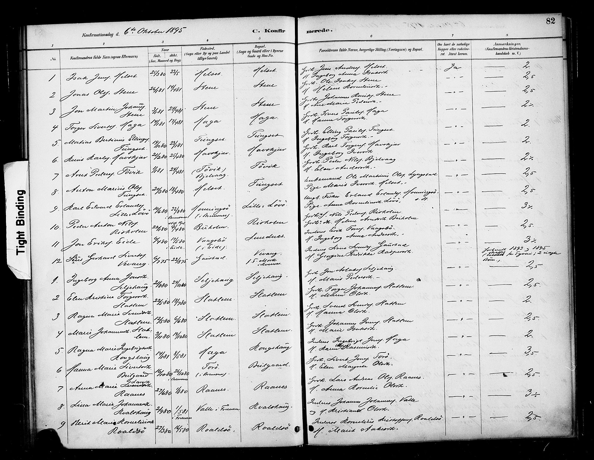 Ministerialprotokoller, klokkerbøker og fødselsregistre - Møre og Romsdal, AV/SAT-A-1454/570/L0832: Parish register (official) no. 570A06, 1885-1900, p. 82