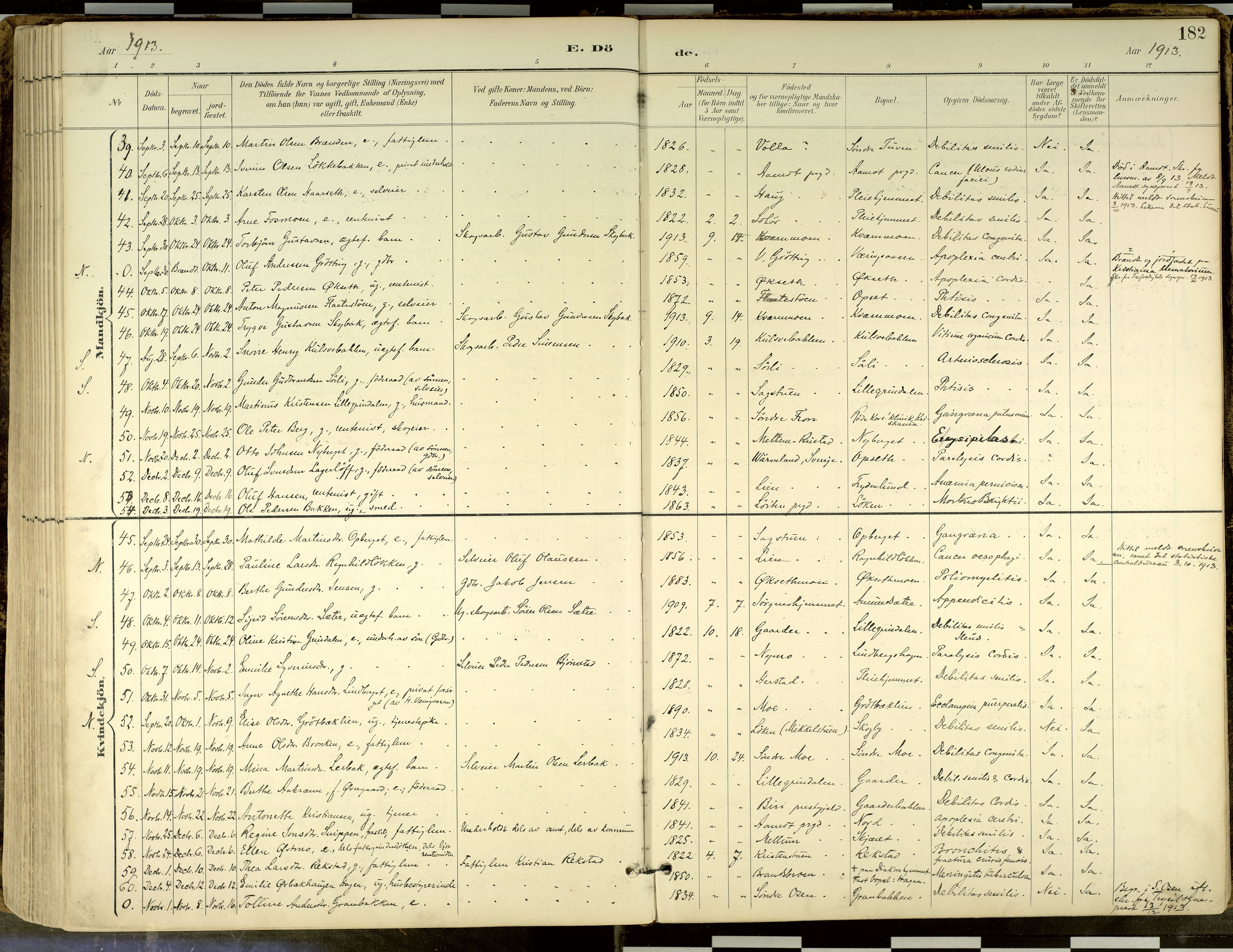 Elverum prestekontor, SAH/PREST-044/H/Ha/Haa/L0018: Parish register (official) no. 18, 1894-1914, p. 182