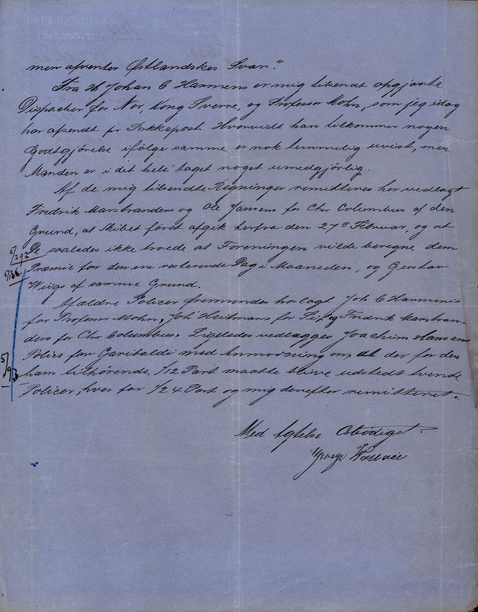 Pa 63 - Østlandske skibsassuranceforening, VEMU/A-1079/G/Ga/L0015/0010: Havaridokumenter / Cuba, Sirius, Freyr, Noatun, Frey, 1882, p. 142