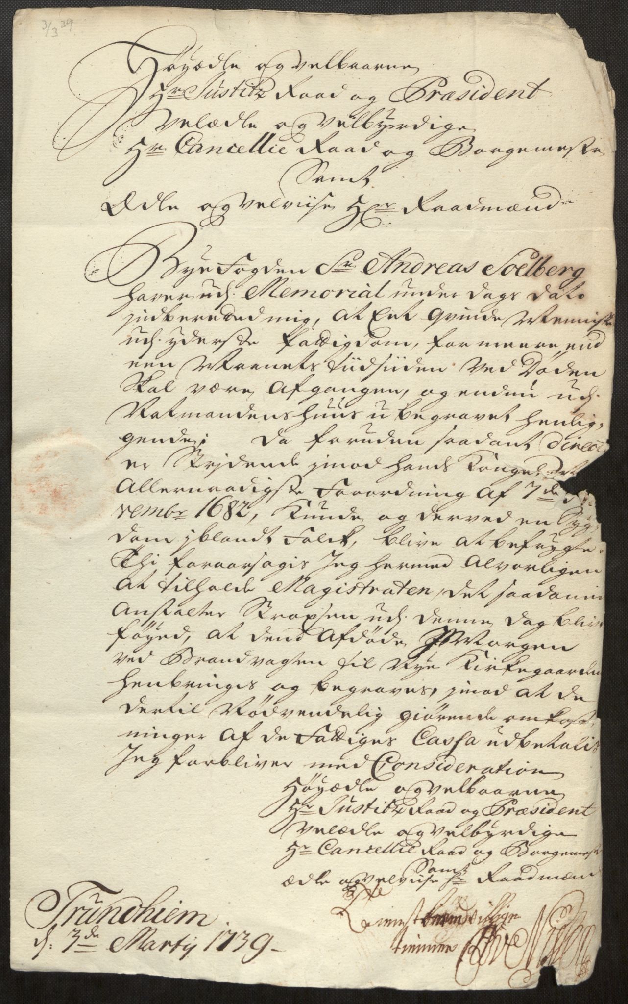 Trondheim magistrat, AV/SAT-A-4372/F/Fb/L0009: Nattmannstjenesten, skriv, 1722-1803