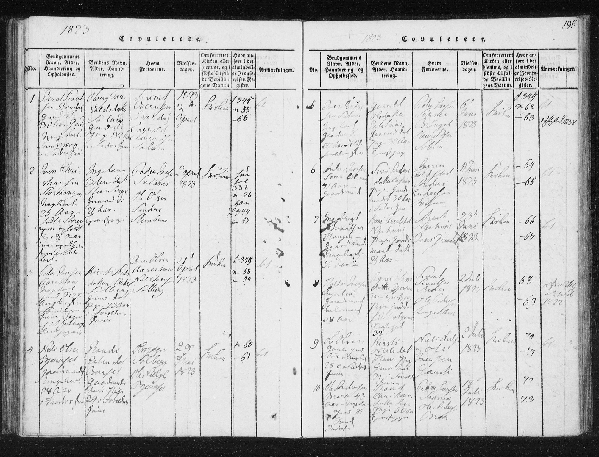 Ministerialprotokoller, klokkerbøker og fødselsregistre - Sør-Trøndelag, SAT/A-1456/689/L1037: Parish register (official) no. 689A02, 1816-1842, p. 195