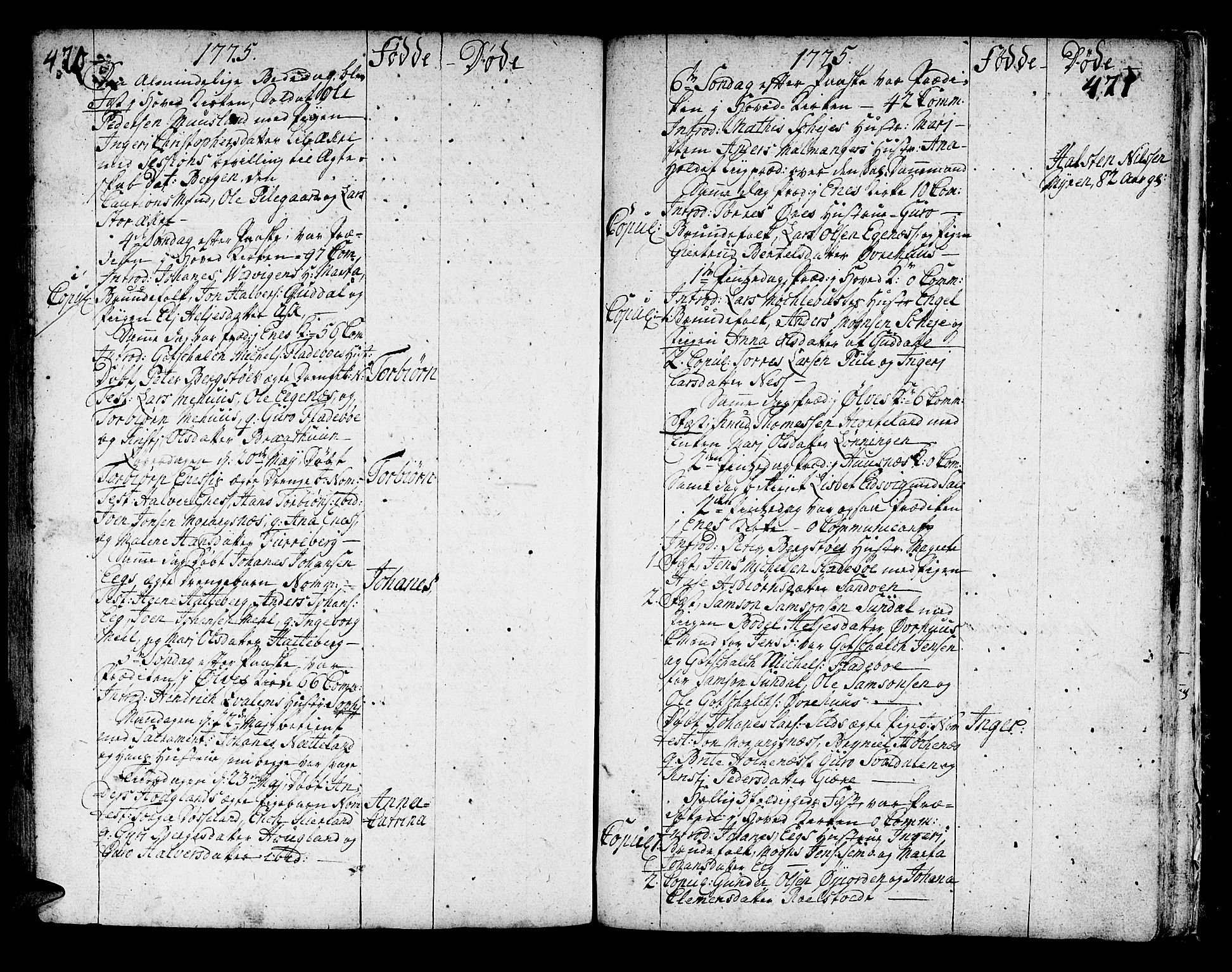 Kvinnherad sokneprestembete, SAB/A-76401/H/Haa: Parish register (official) no. A 3, 1754-1777, p. 420-421