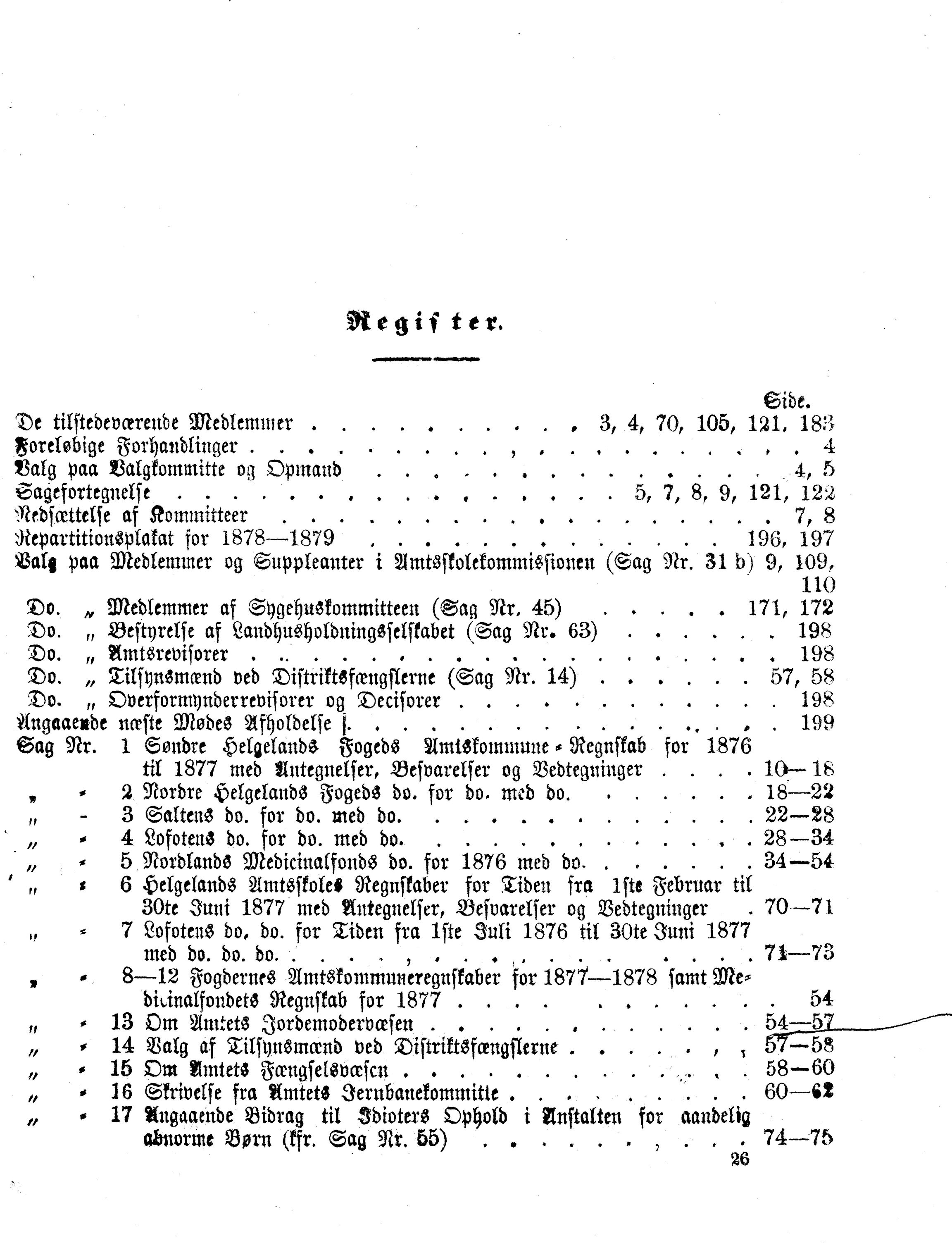 Nordland Fylkeskommune. Fylkestinget, AIN/NFK-17/176/A/Ac/L0010: Fylkestingsforhandlinger 1874-1880, 1874-1880